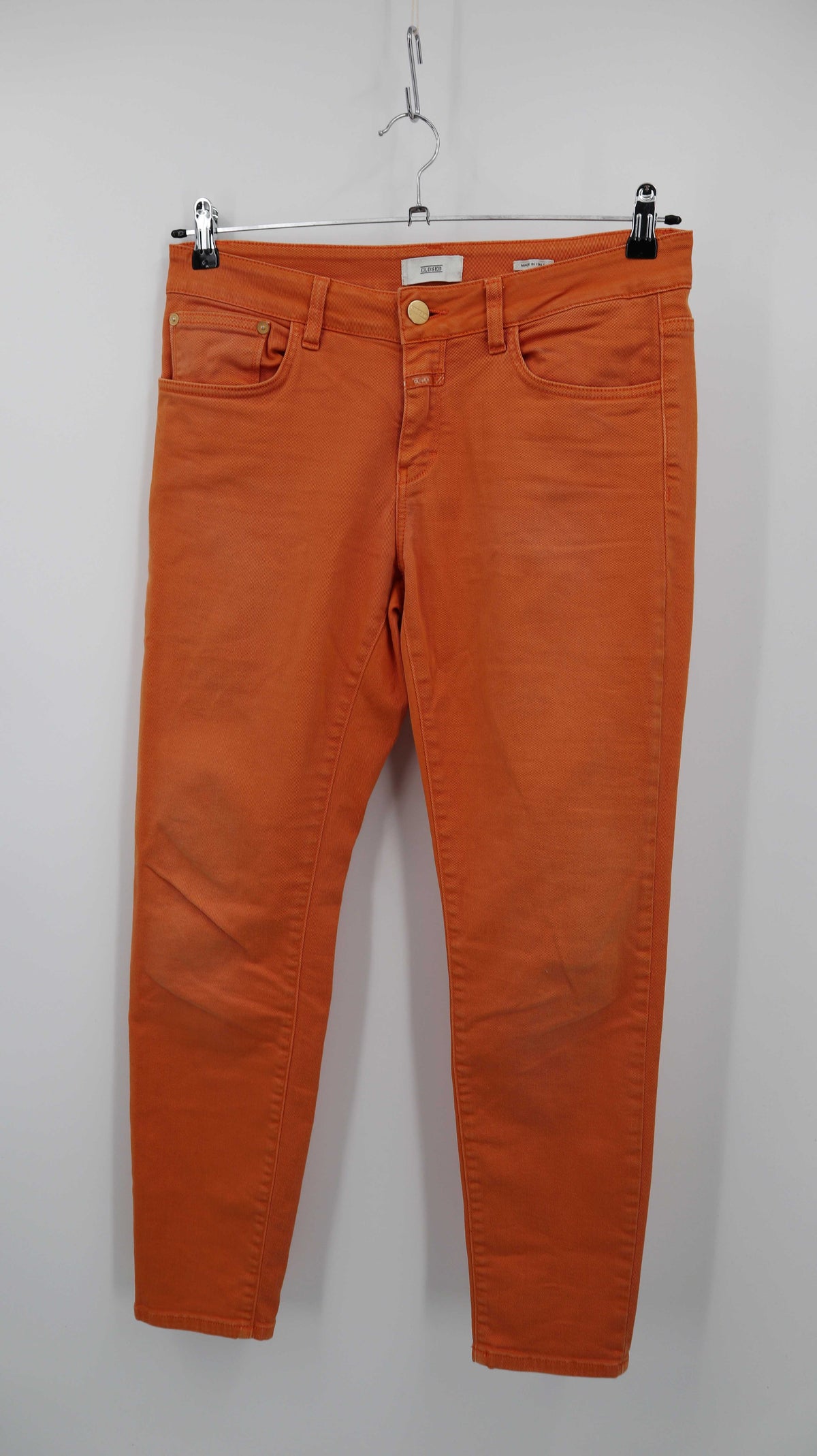 Closed Hose Orange Baker 29 einfarbig slim fit mid waist