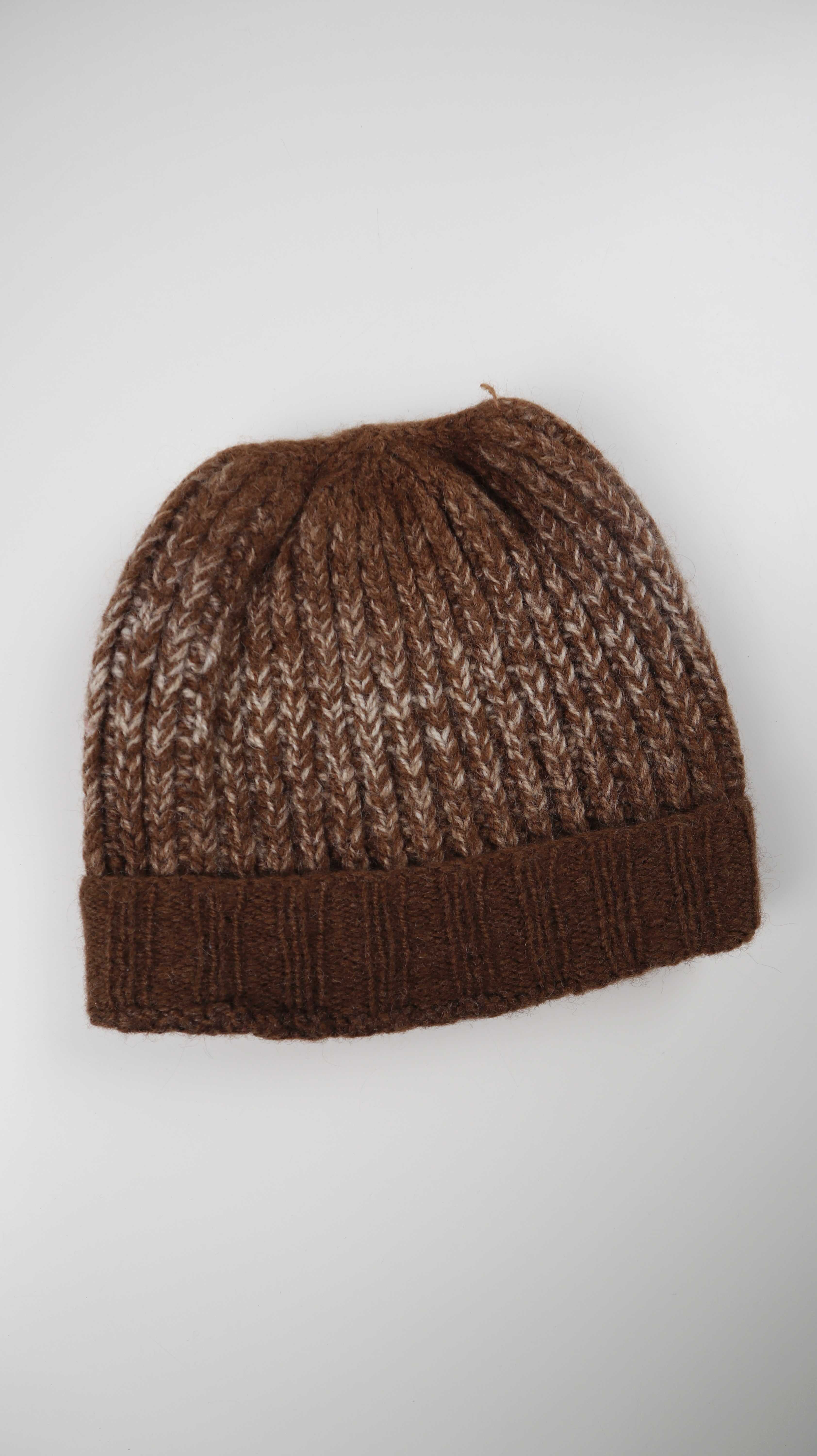 Stentorp Mütze Wollmütze Braun Schurwolle Finnisch Kappe Strickmütze