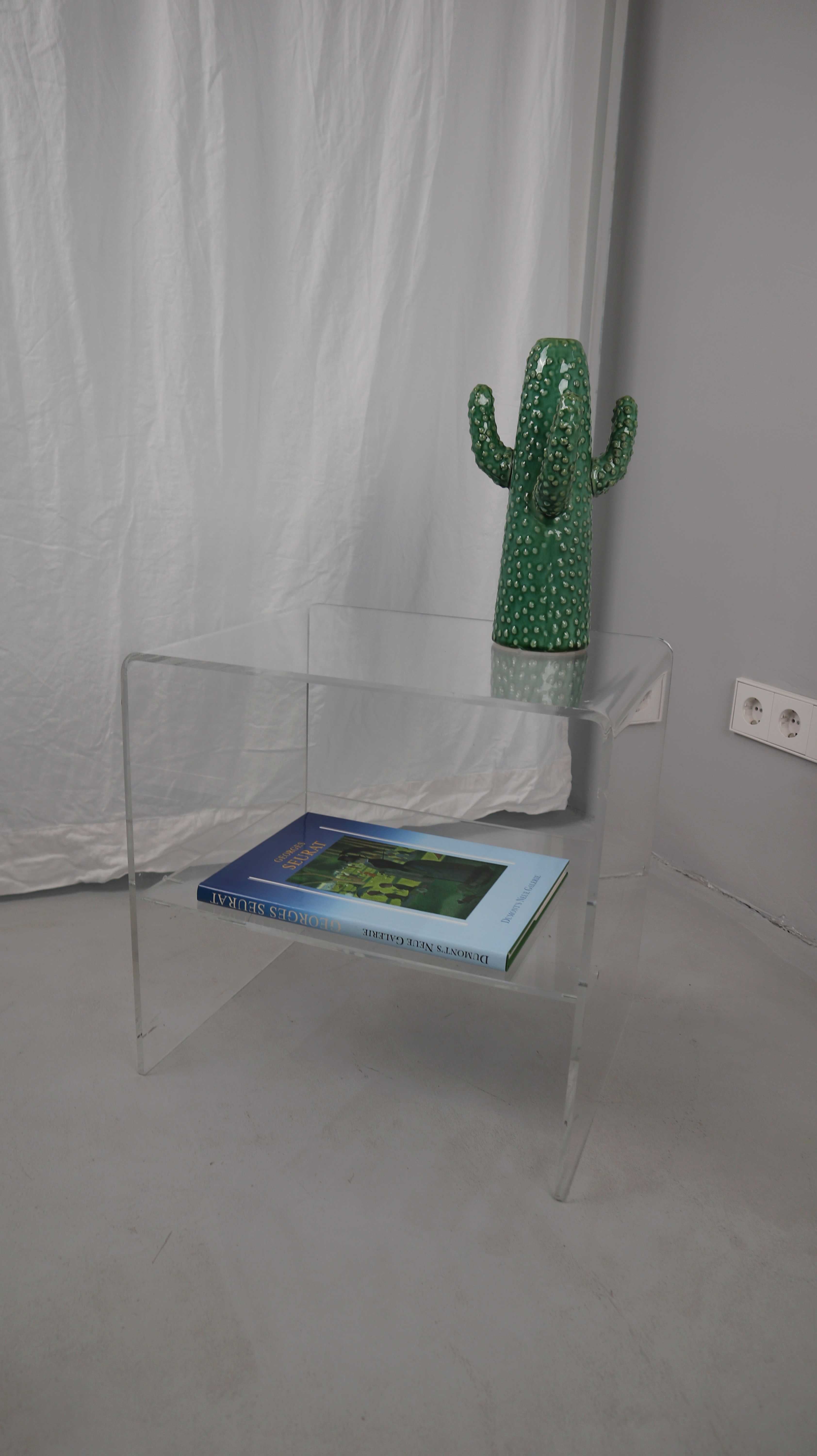 Plexiglastisch Beistelltisch Acrylglas Seidetabel Nachttisch Space Age