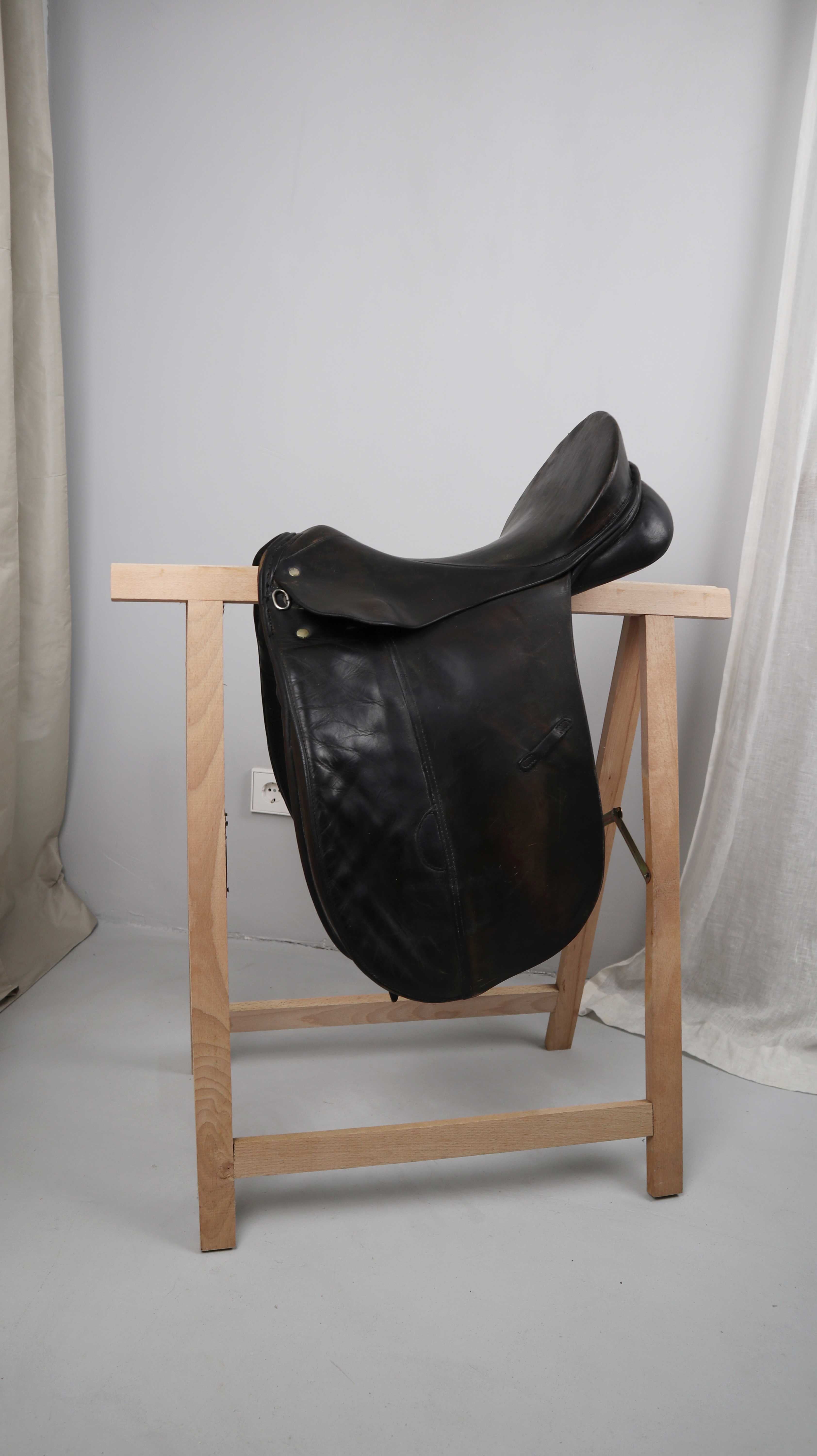 Max Höpfner Dressursattel Ledersattel Reitsattel 17 Zoll Schwarz Braun