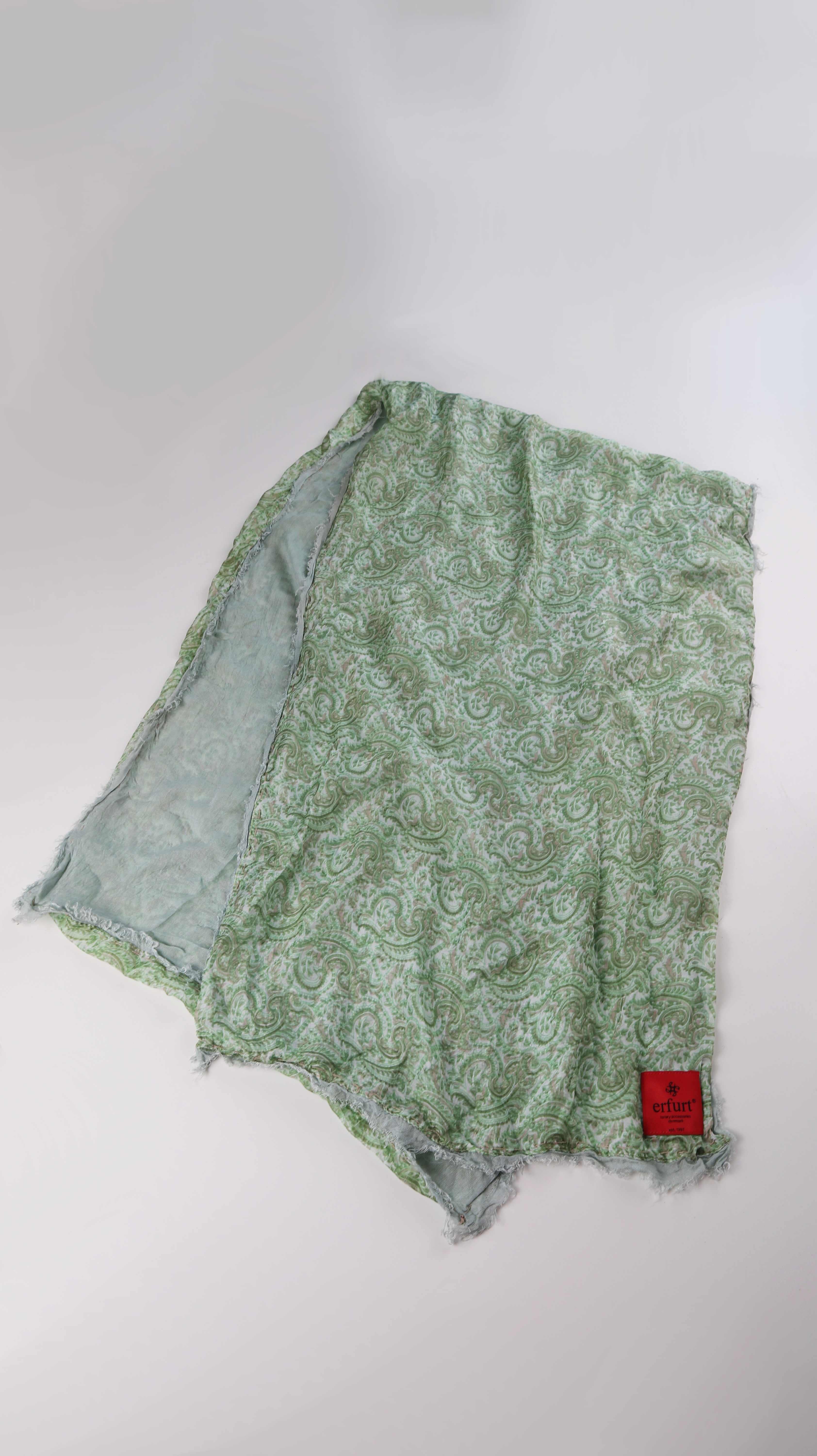 Erfurt Schal Seide Grün Mint Mintgrün Paisley Tuch danish Design
