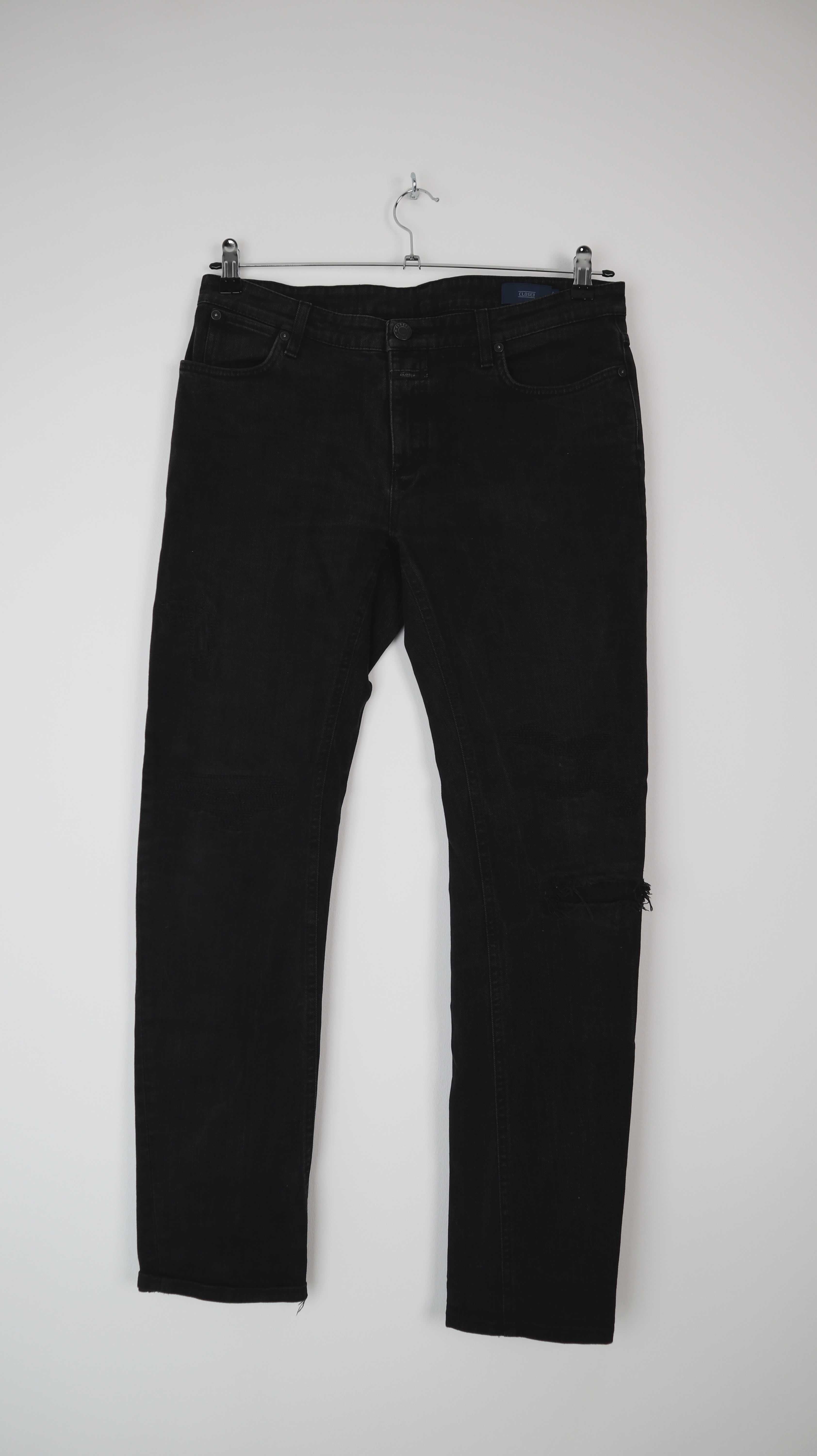 Closed Hose Jeans dunkelgrau 31 ripped mid waist slim
