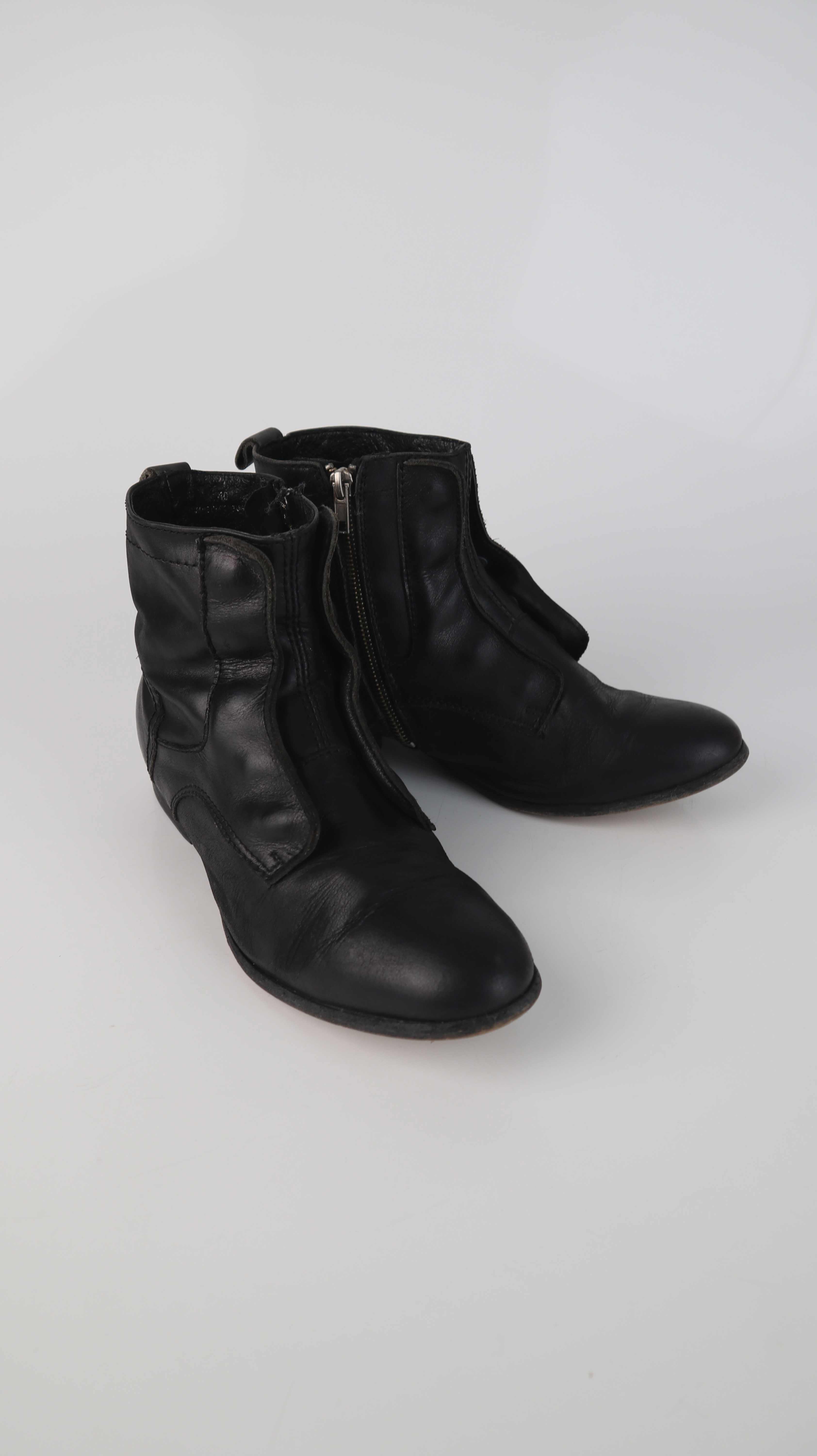 Stiefeletten 39 schwarz Leder Lederschuhe Pippi Langstrumpf