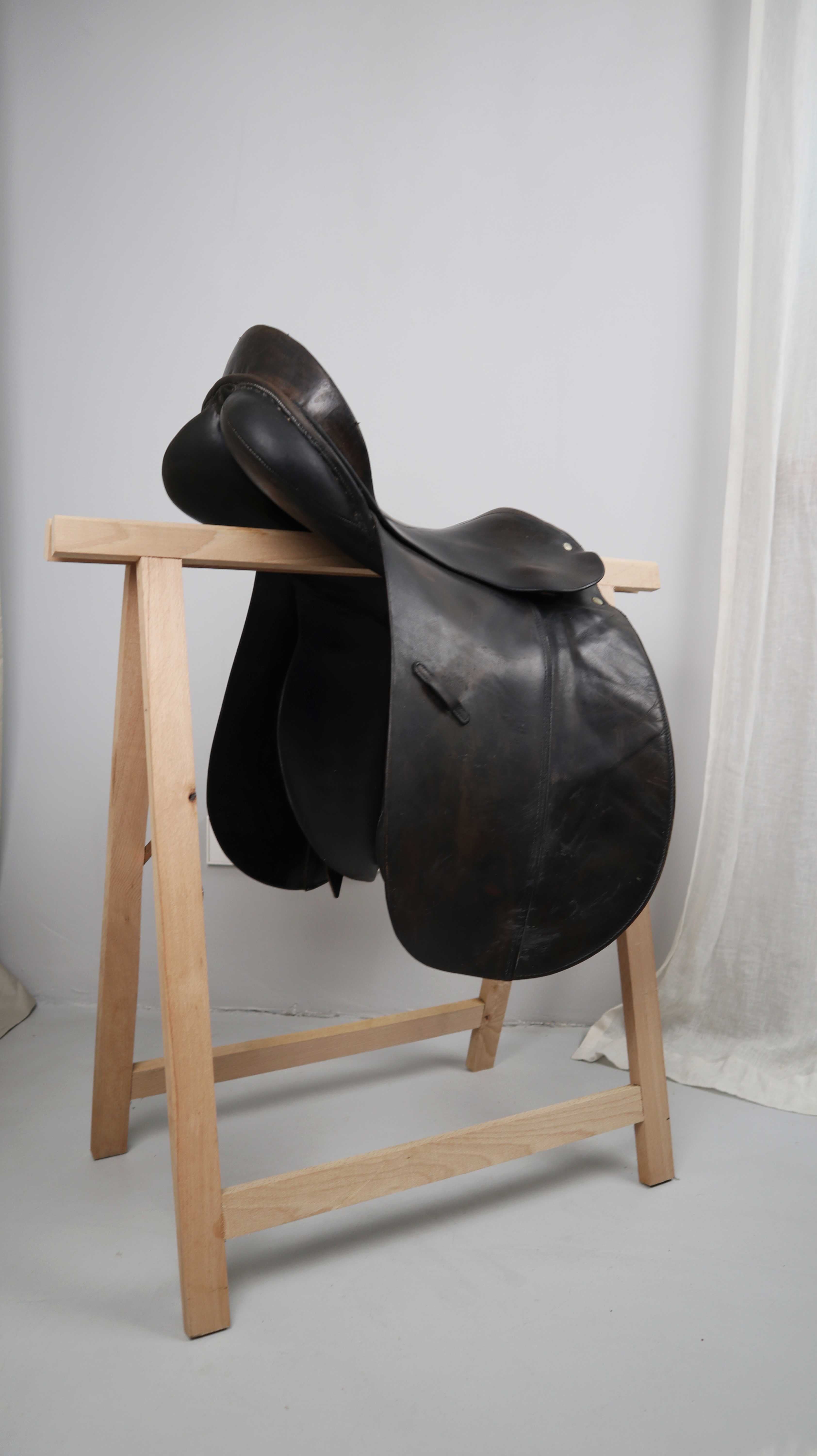 Max Höpfner Dressursattel Ledersattel Reitsattel 17 Zoll Schwarz Braun