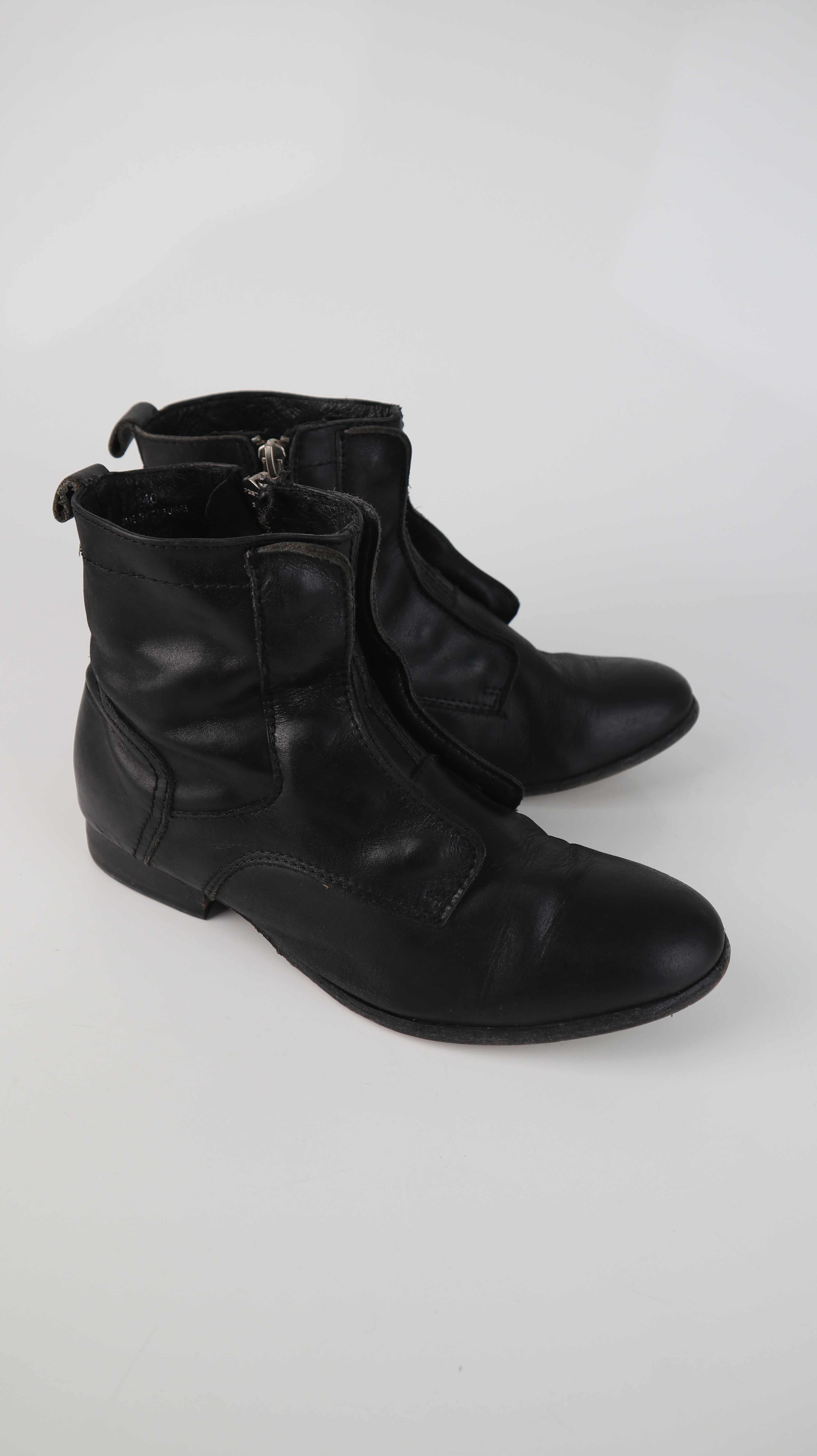 Stiefeletten 39 schwarz Leder Lederschuhe Pippi Langstrumpf