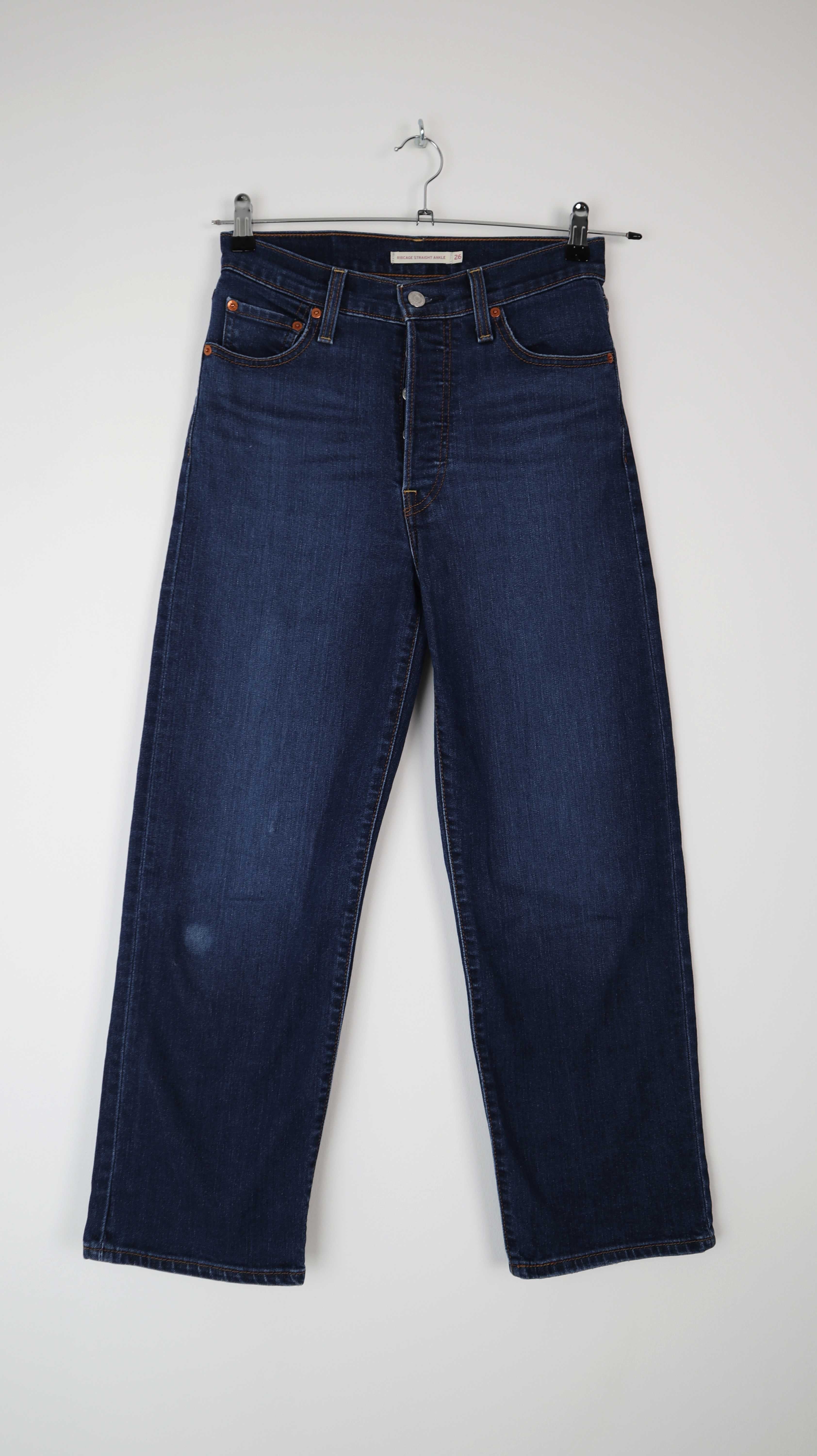Levis Ribcage Straight Ankle 26 Jeans blau denim Hose W26 L27