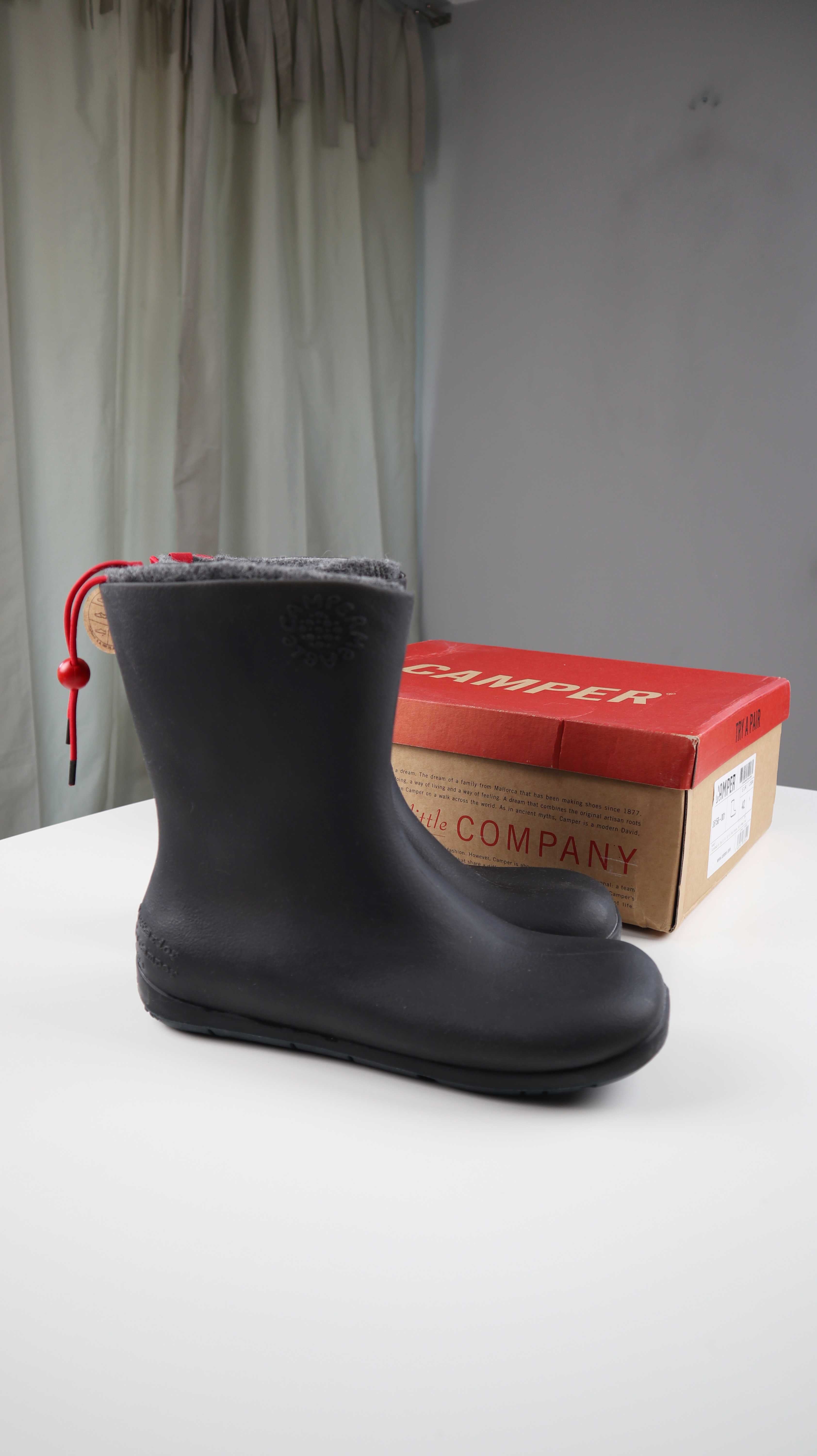 Camper Gummistiefel grau 42 gefüttert Fleece neuwertig Dunkegrau Regenstiefel