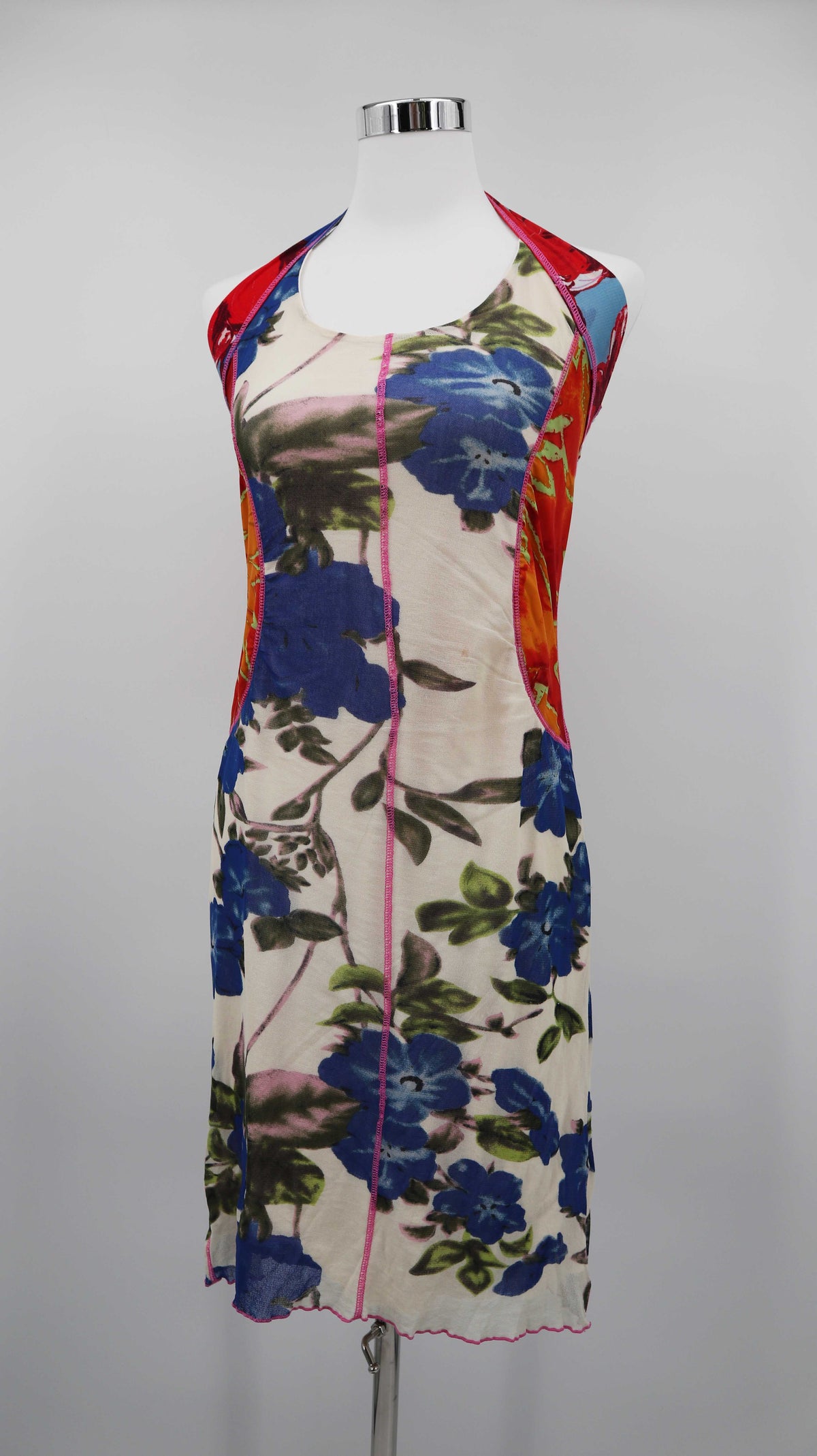 Vintage Neckholderkleid 36 S Sommerkleid Blumen Blumenkleid