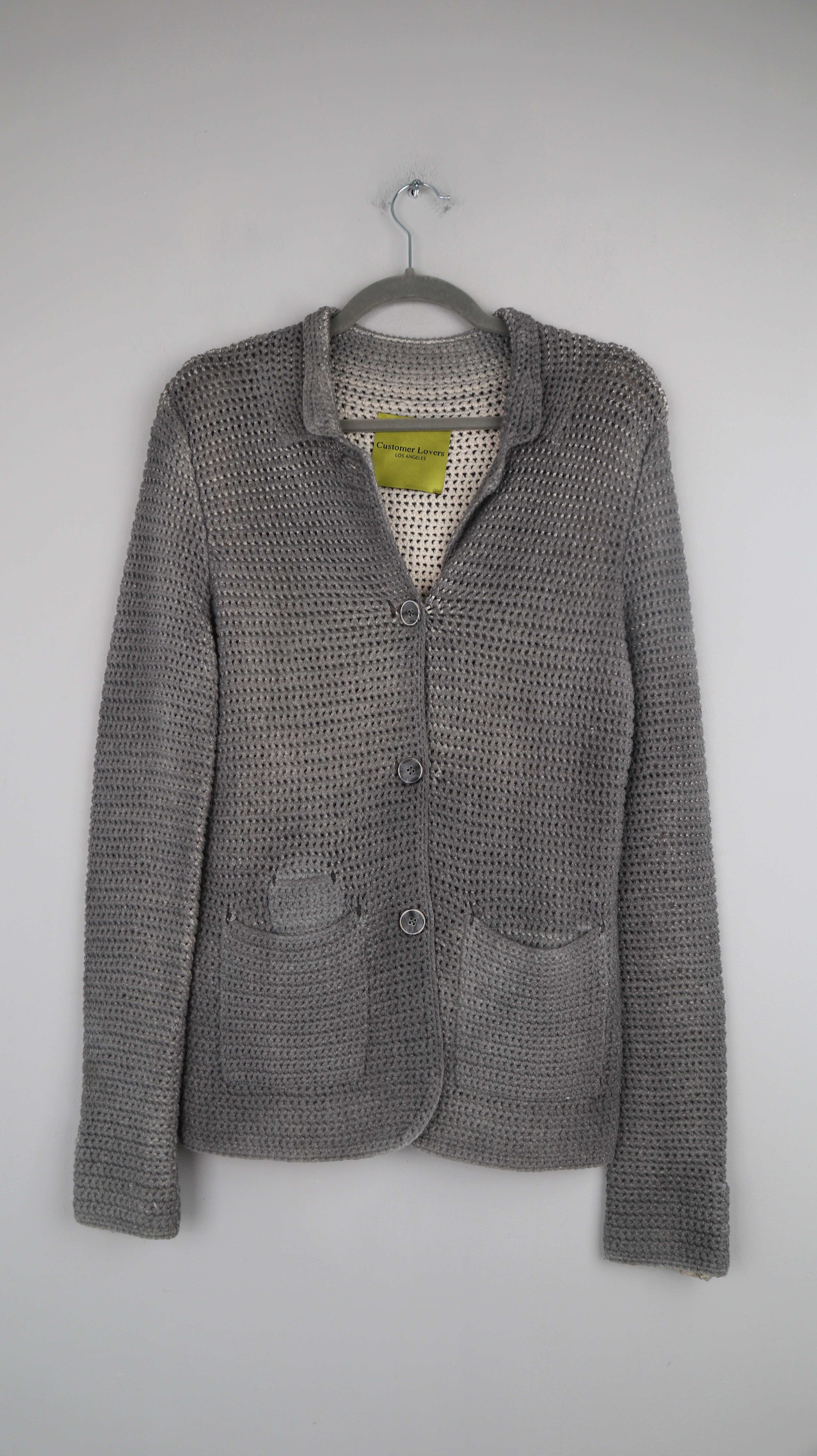 Customer Lovers Strickjacke Grau gestrickt 40 L Los Angeles Blazer