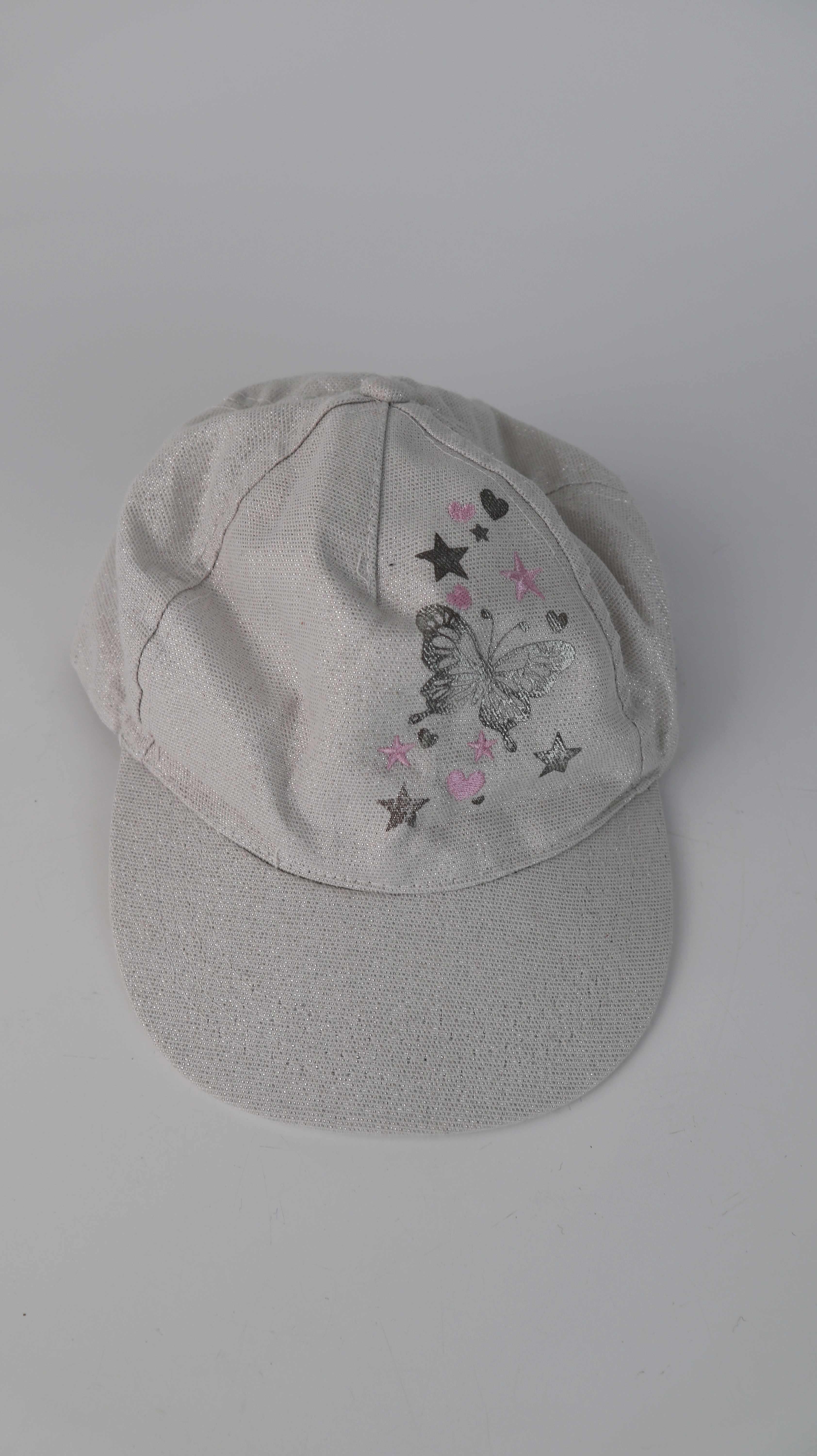 Kappe Mütze Kindermütze silber Glitzer 54 Stop + Go