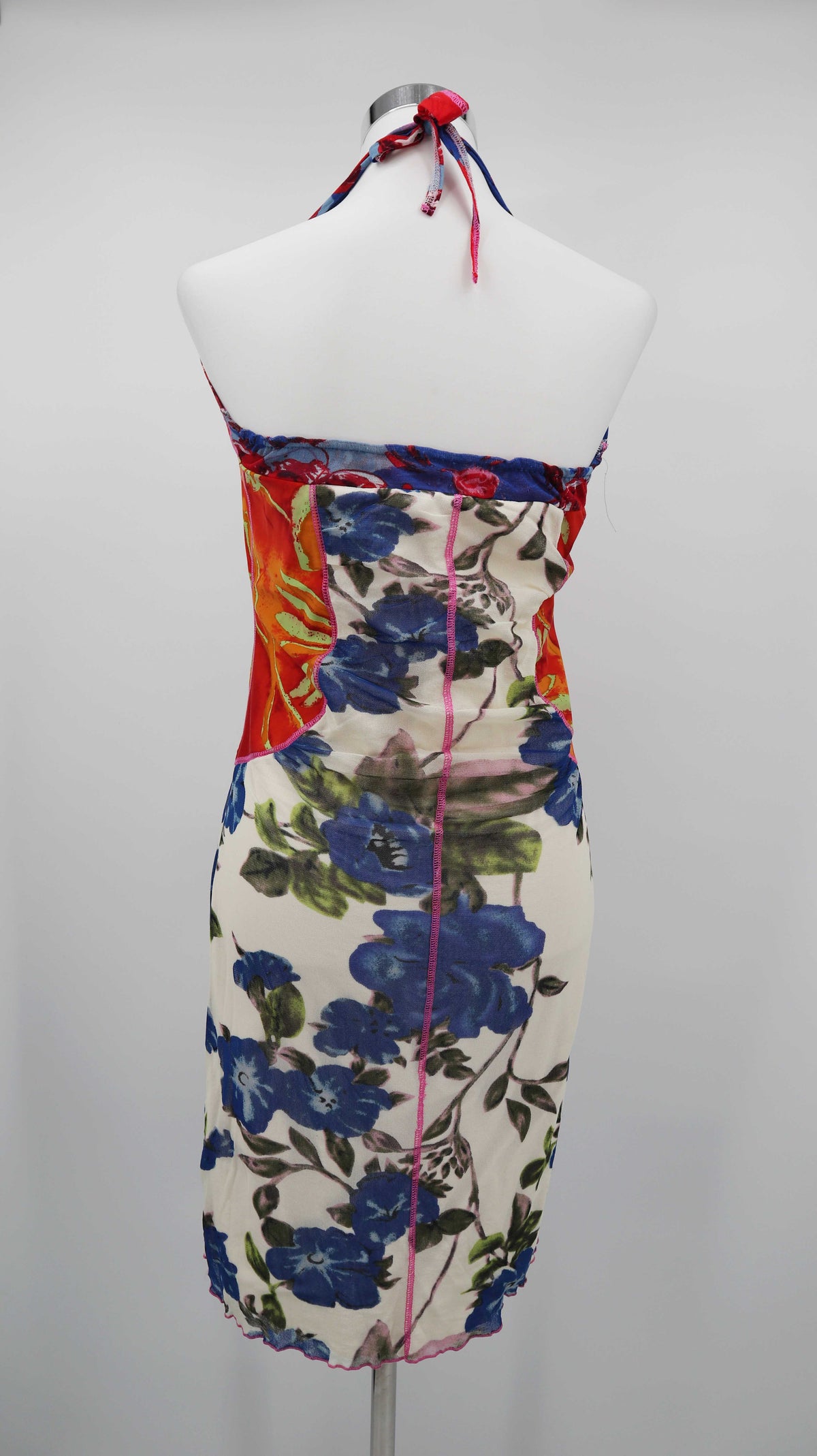 Vintage Neckholderkleid 36 S Sommerkleid Blumen Blumenkleid