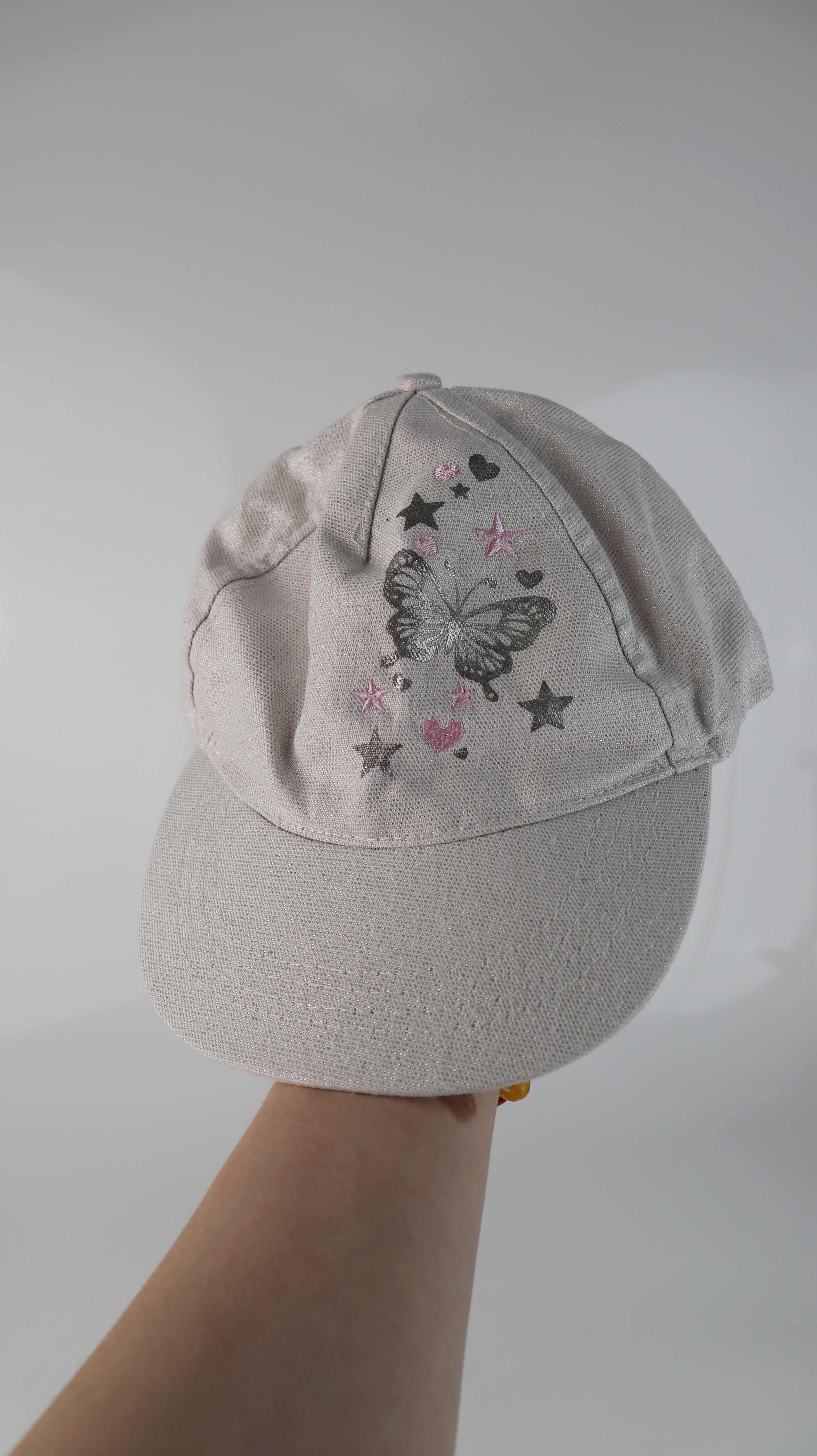 Kappe Mütze Kindermütze silber Glitzer 54 Stop + Go