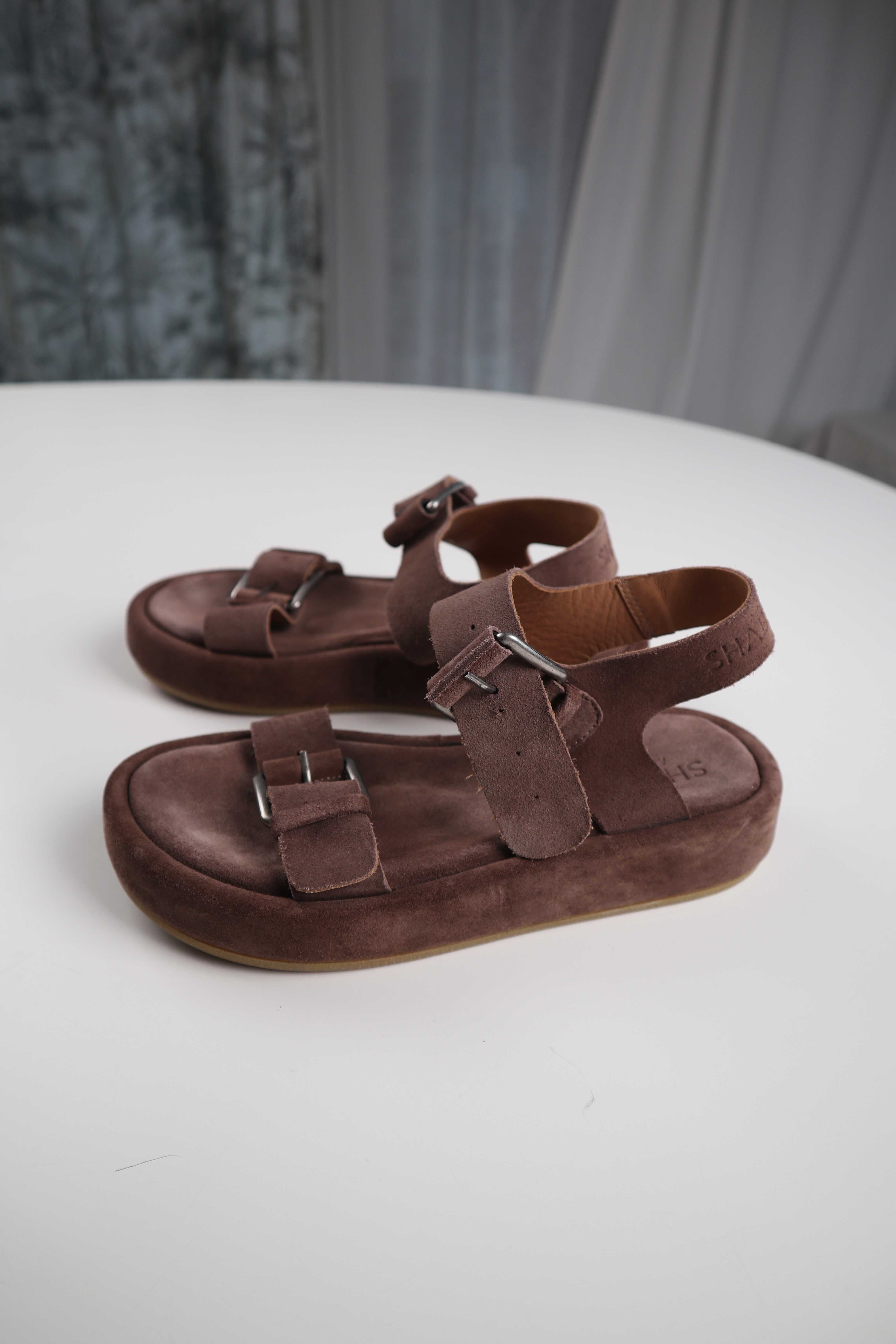 Shabbies Amsterdam Sandalen Wildleder 37 Braun Wildledersandalen Riemensandalen