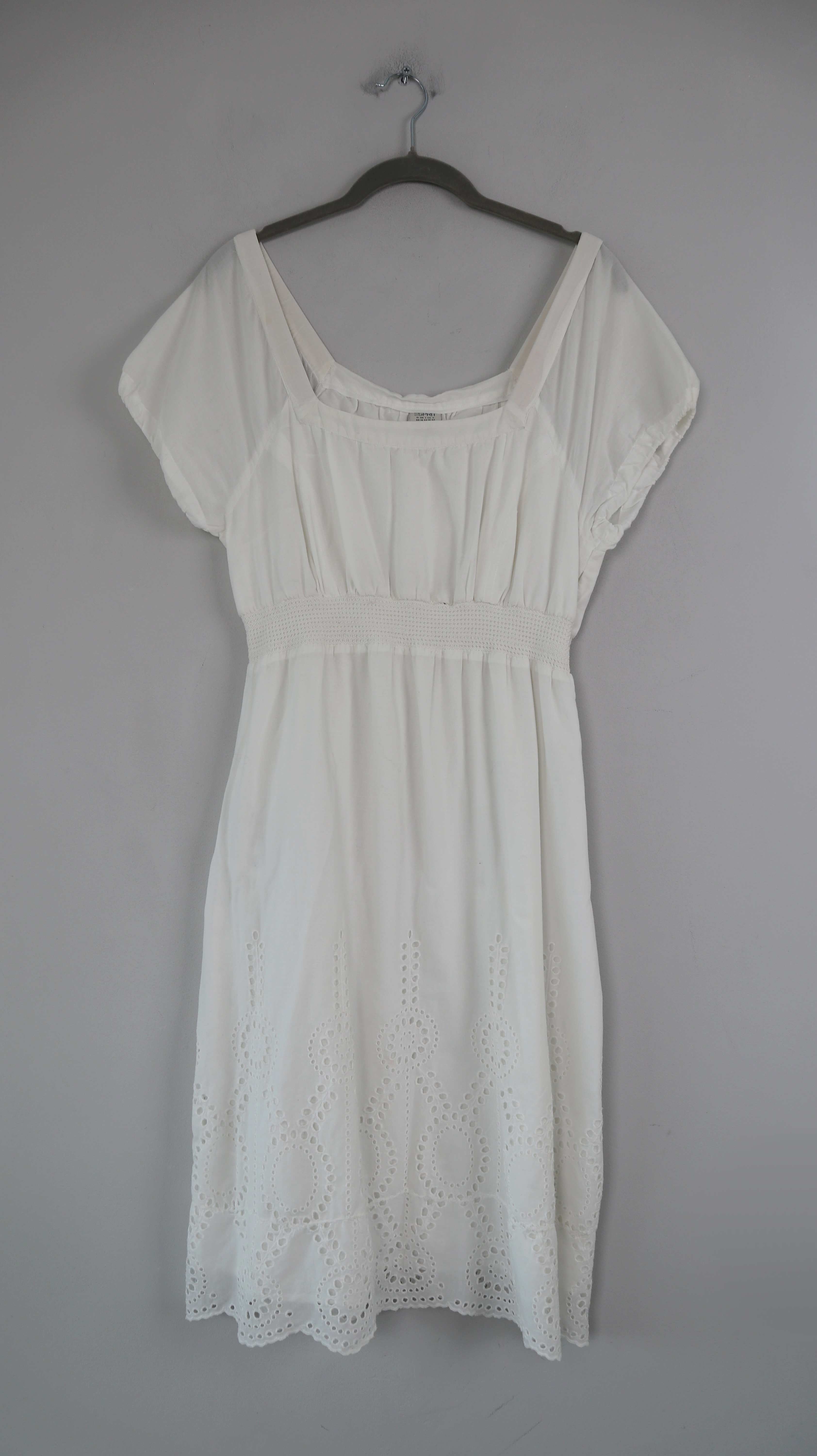 Esprit Kleid Midi Midikleid weiß basic einfarbig 40 L Sommerkleid