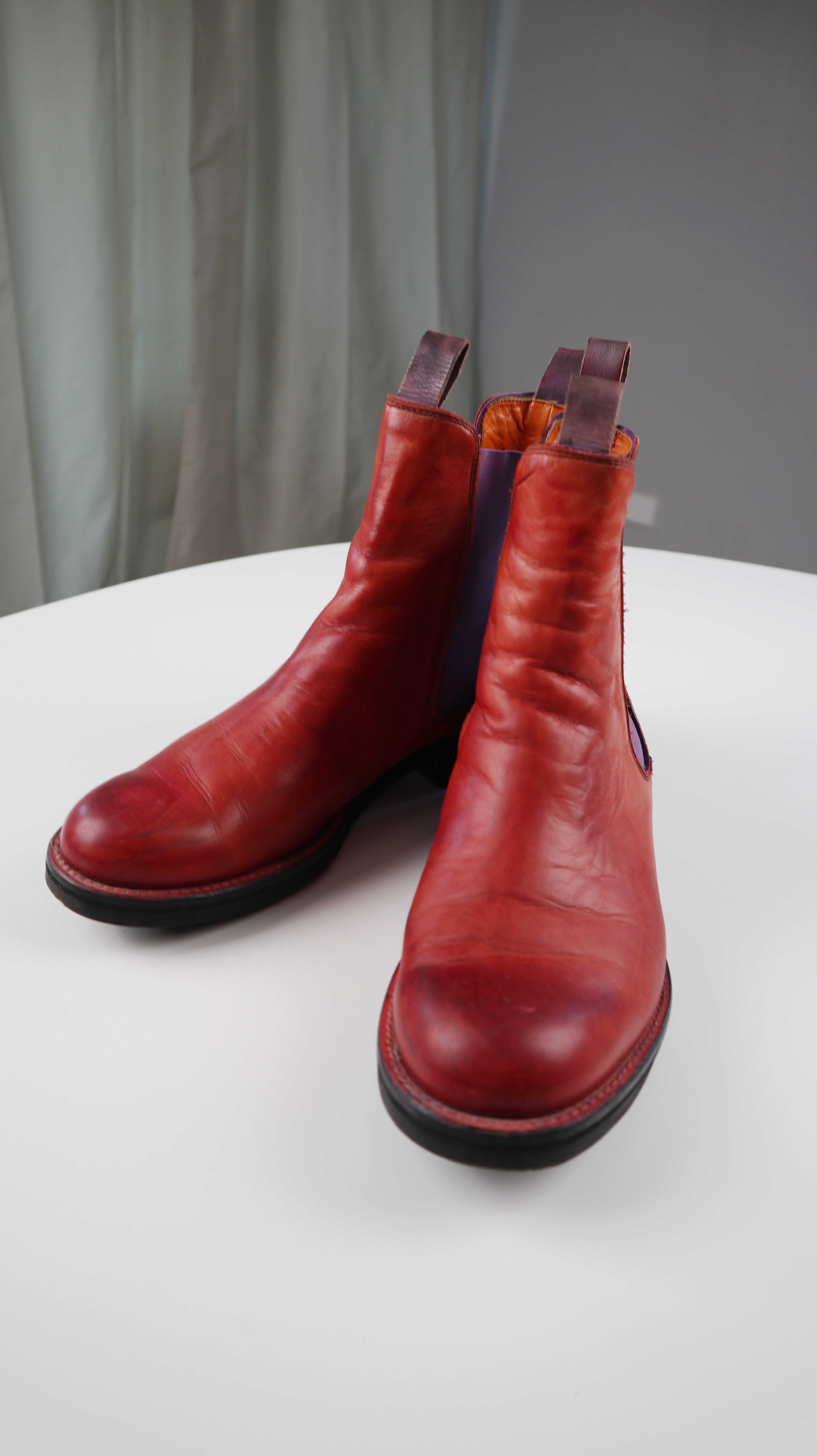 Liebeskind Stiefeletten 40 Rot Chelsea Boots Stiefel Lederstiefel