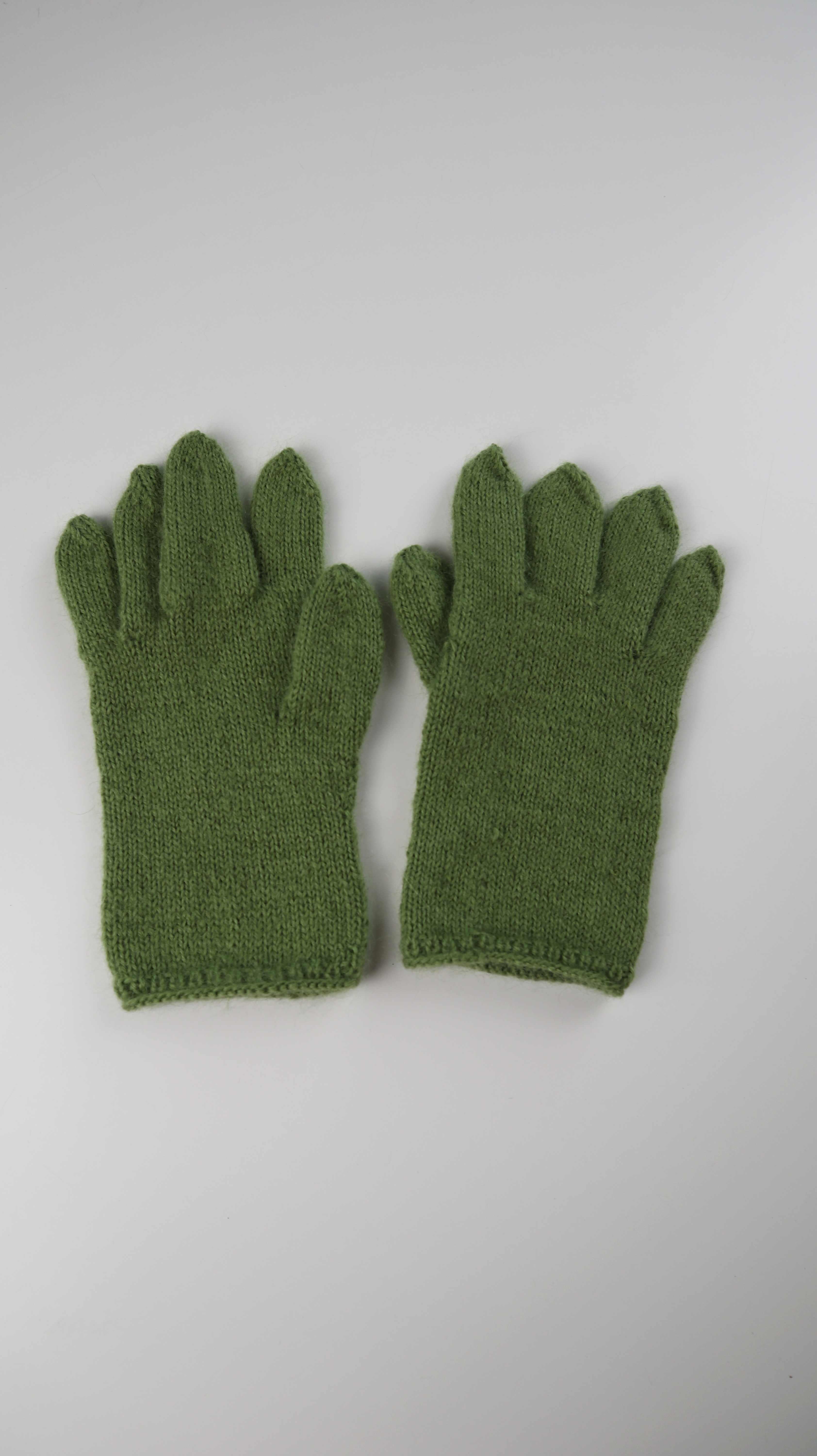 Handschuhe Grün Wolle Wollhandschuhe handmade gestrickt