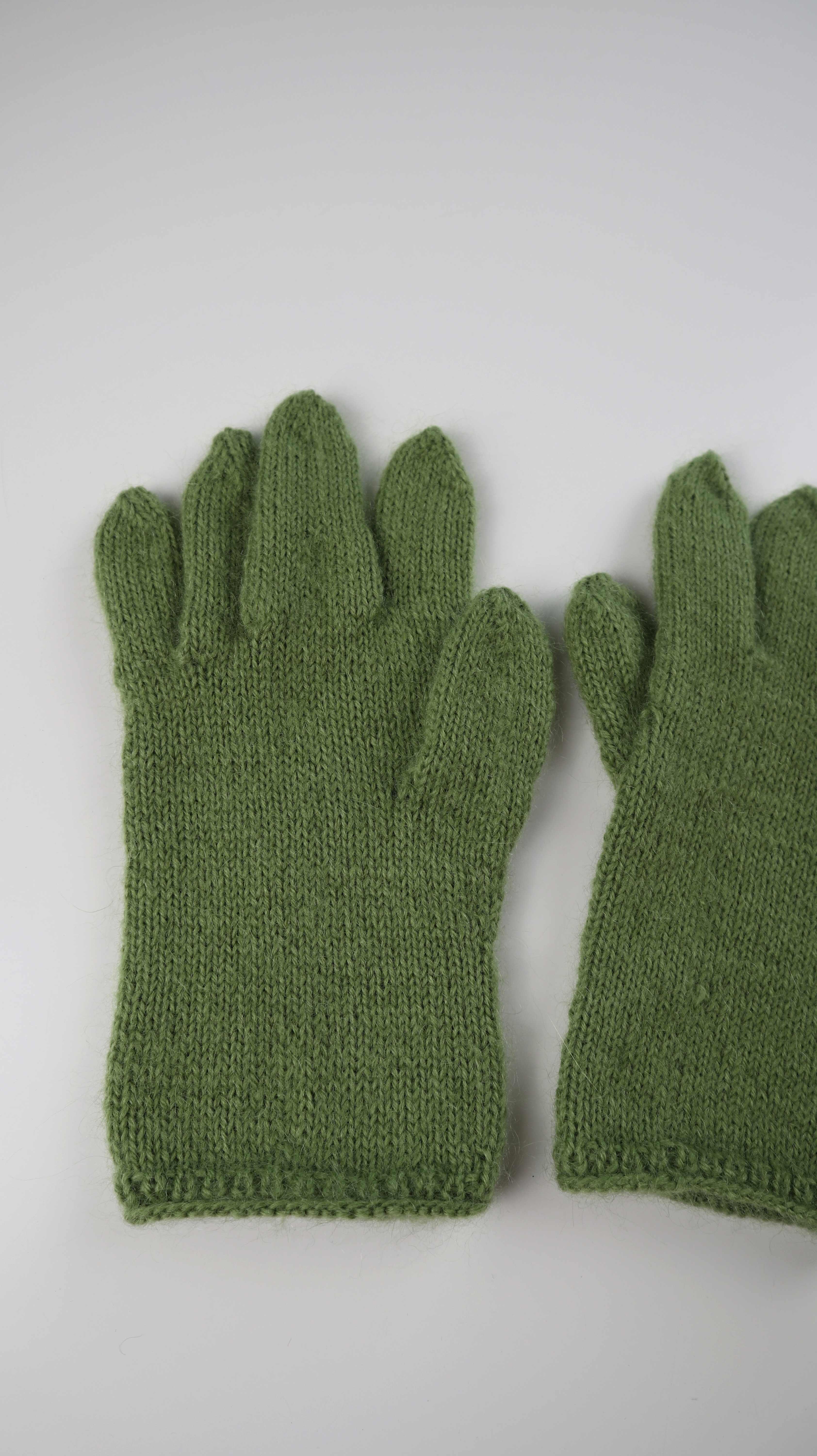 Handschuhe Grün Wolle Wollhandschuhe handmade gestrickt