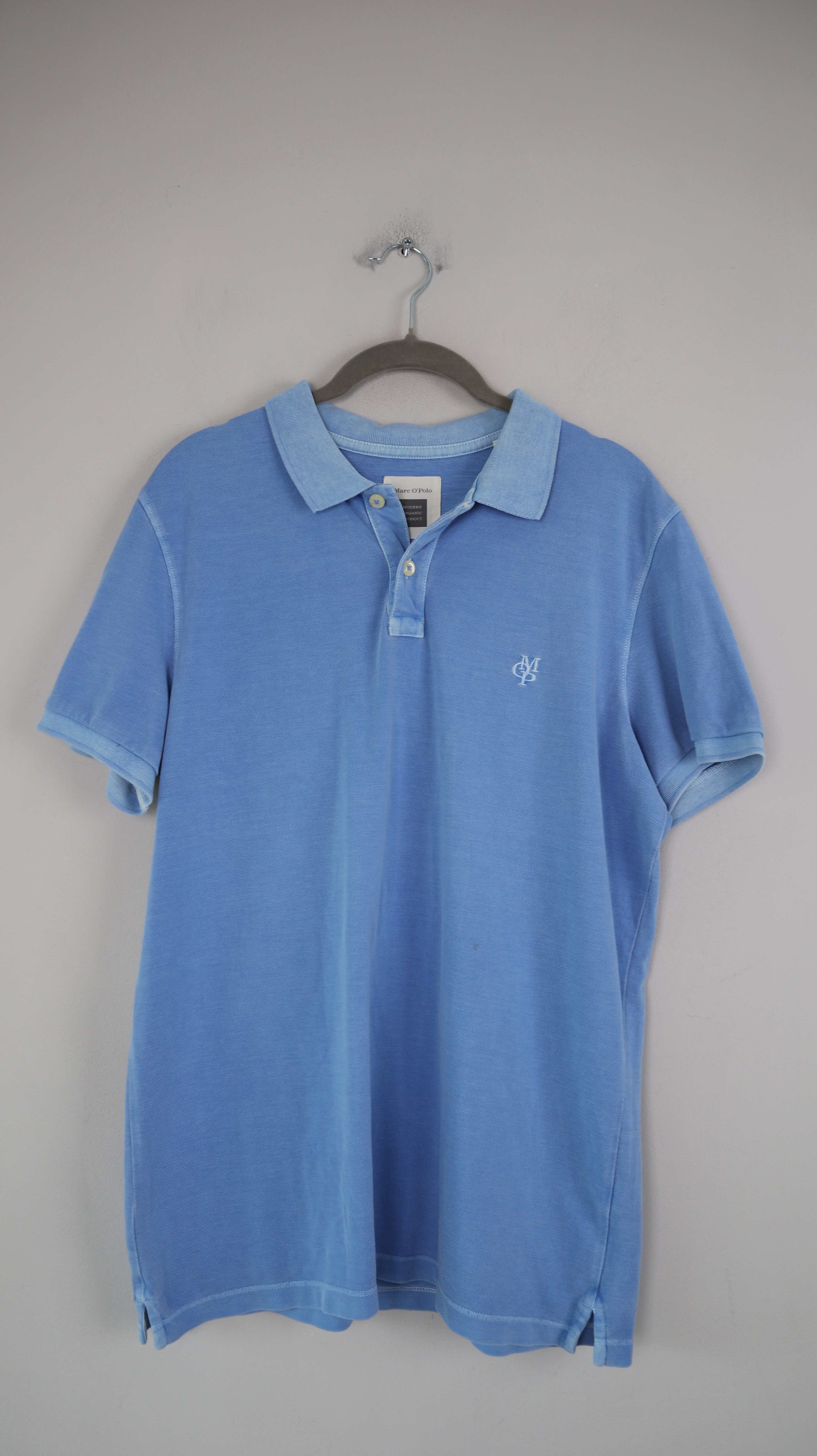 Marc O'Polo Shirt Poloshirt Blau M basic einfarbig Oberteil