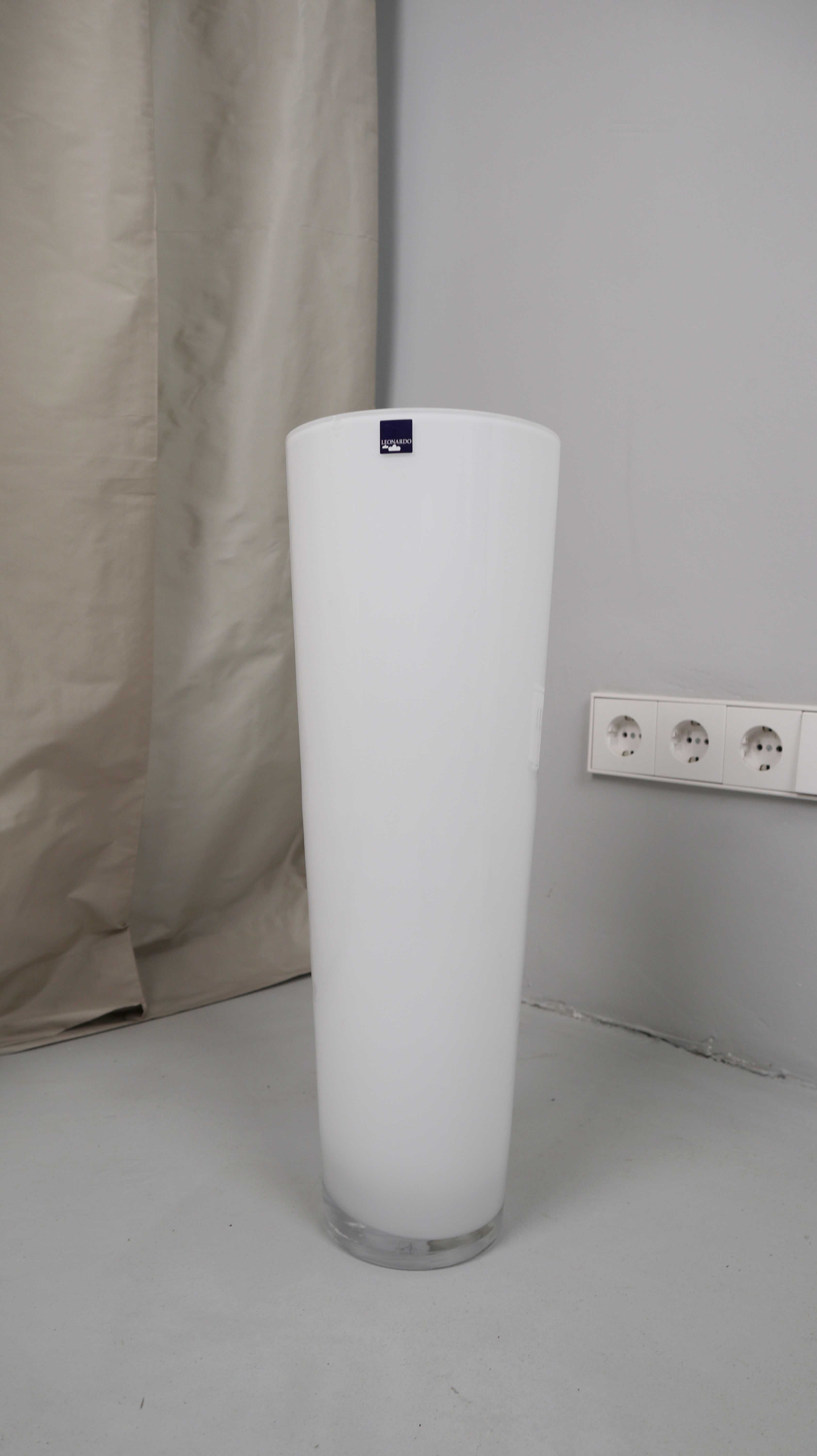 Leonardo Vase lang Weiß Blumenvase zylindrisch 50 cm hoch