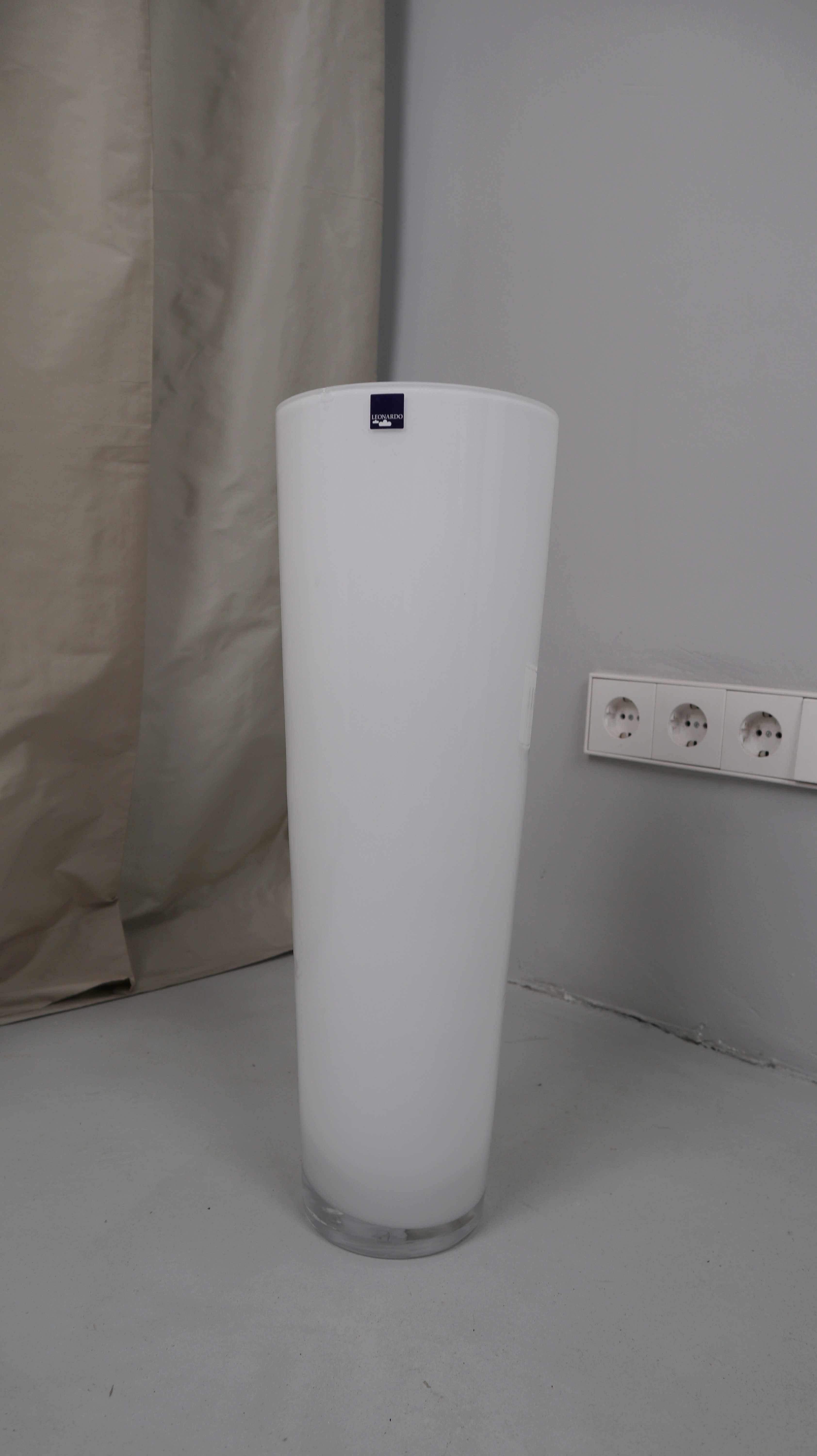 Leonardo Vase lang Weiß Blumenvase zylindrisch 50 cm hoch