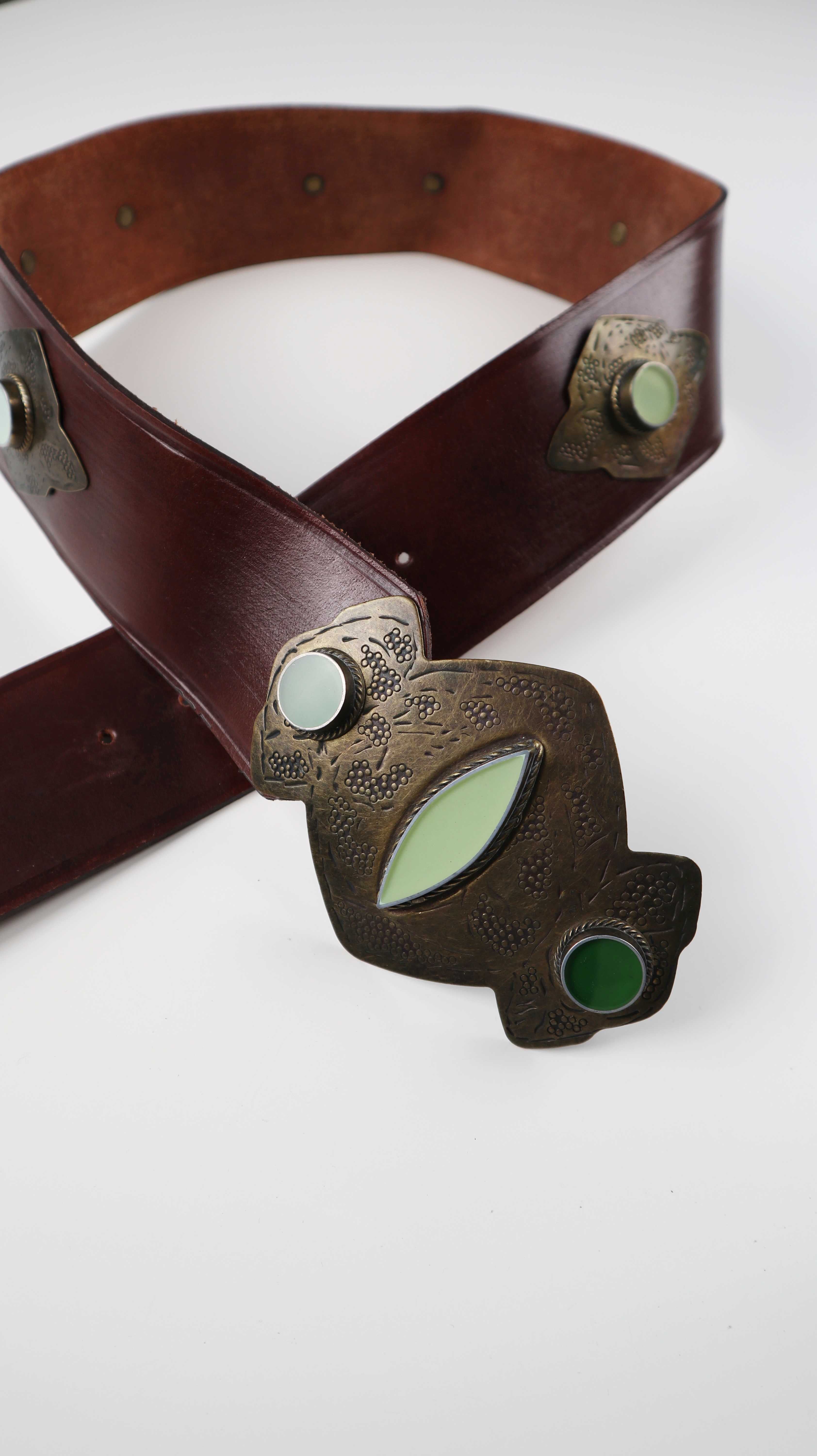 Pieces Gürtel Ledergürtel bohemian Hippie Folklore Tallie brei braun dunkelbraun