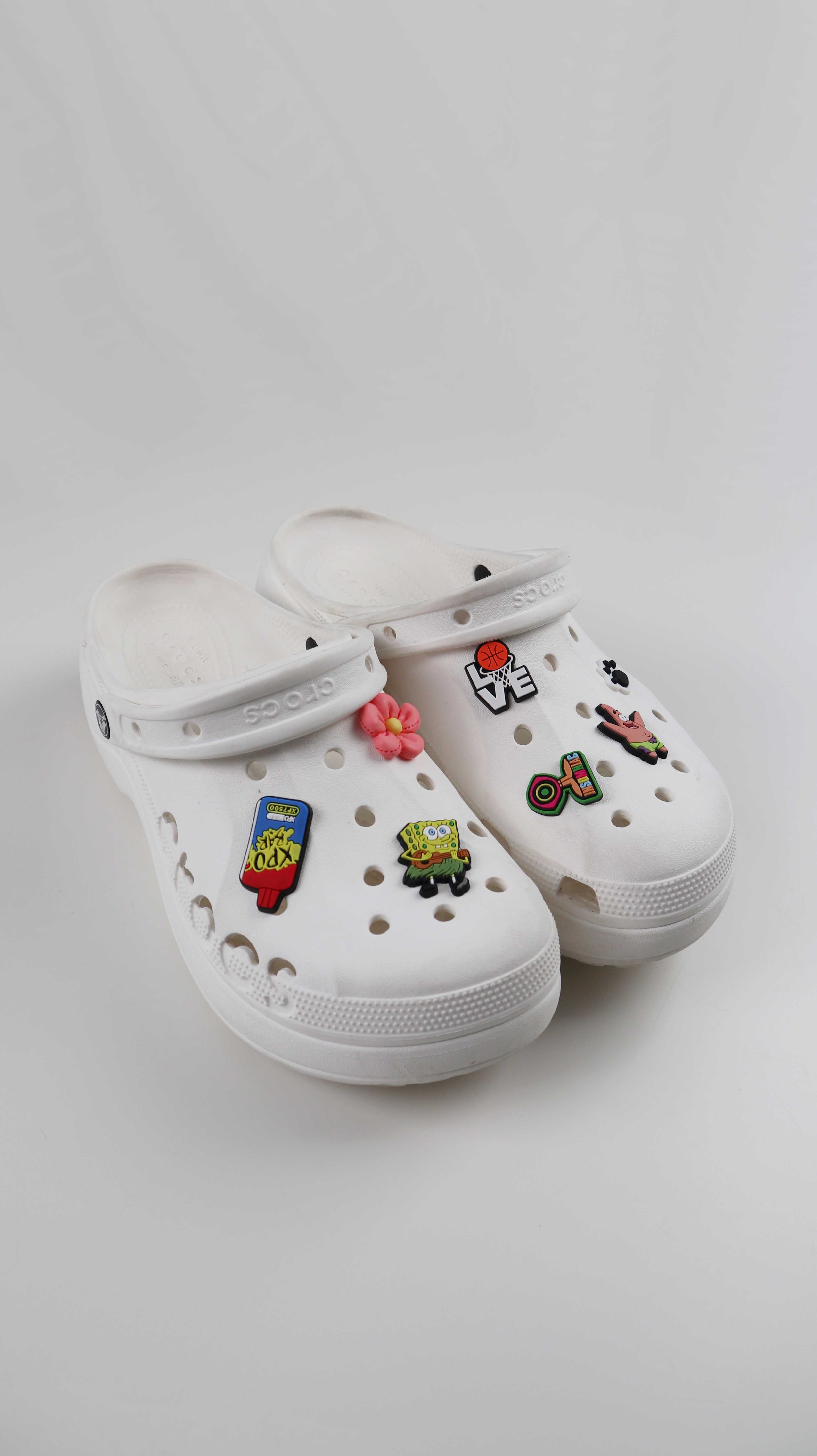 Crocs Weiß W11 42 Sandalen Slipper Halbschuhe Gummischuhe Latschen