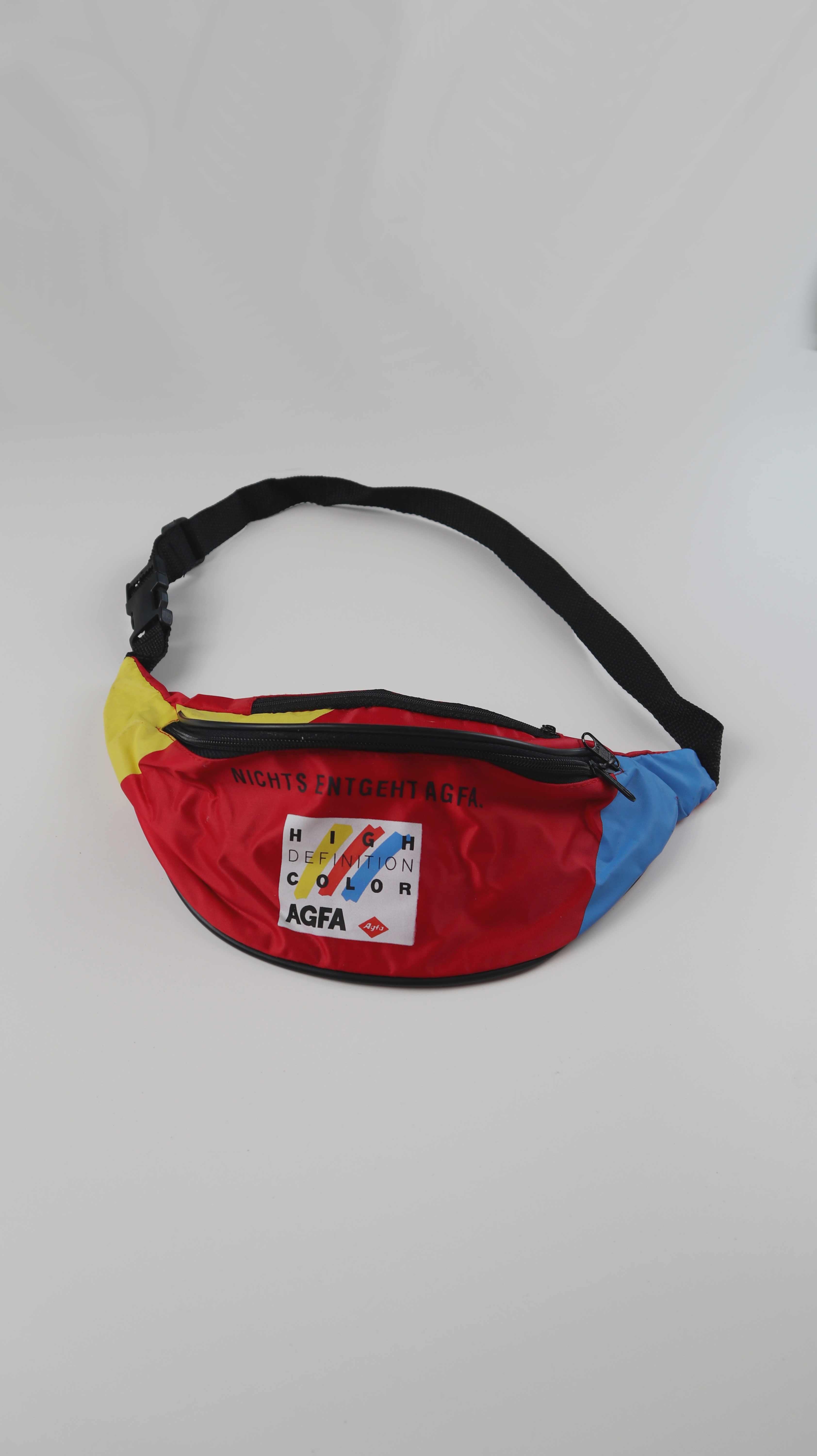 Agfa Kamera Crossbag Tasche Bauchtasche rot blau gelb Umhängetasche Retro