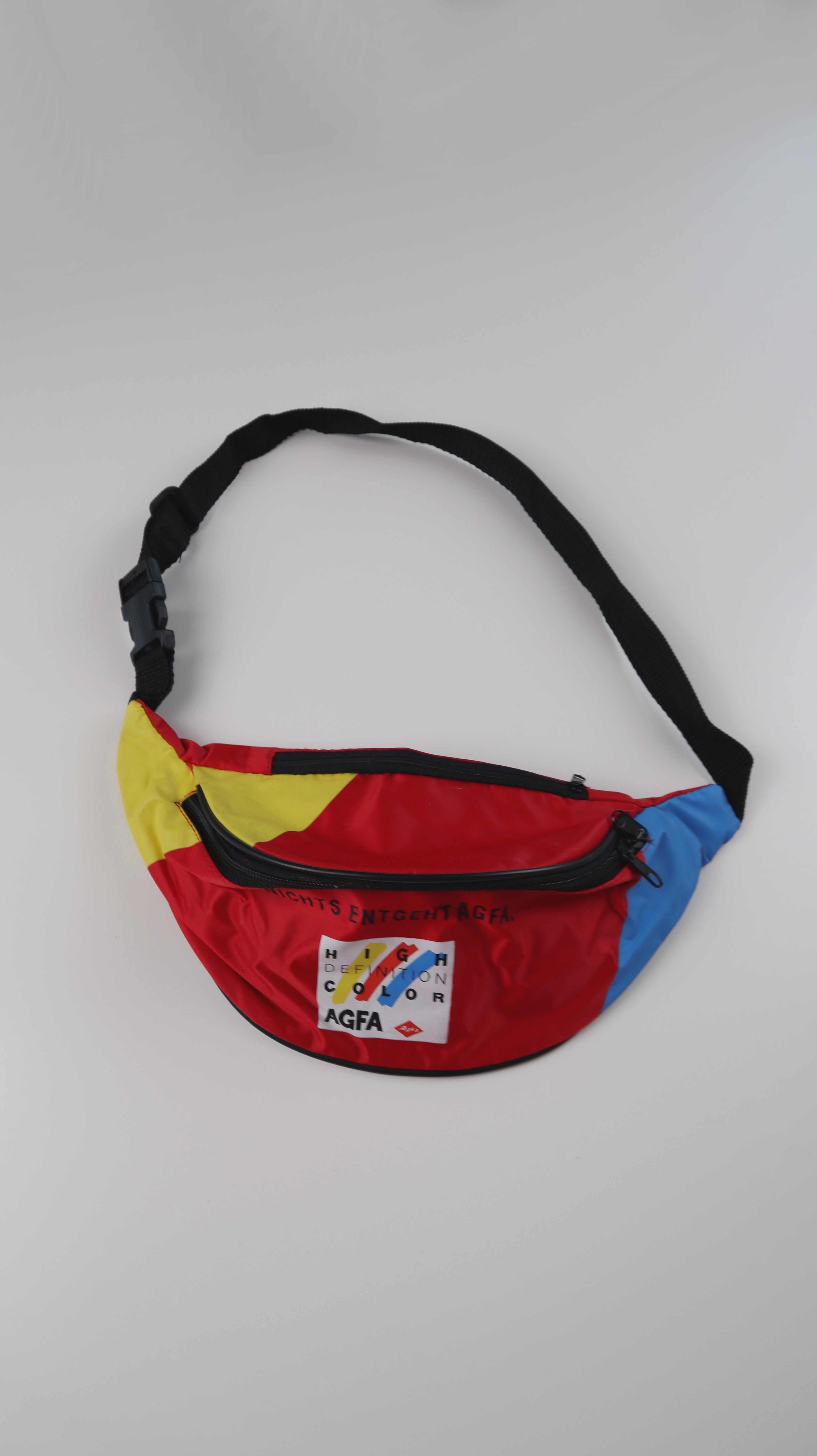 Agfa Kamera Crossbag Tasche Bauchtasche rot blau gelb Umhängetasche Retro