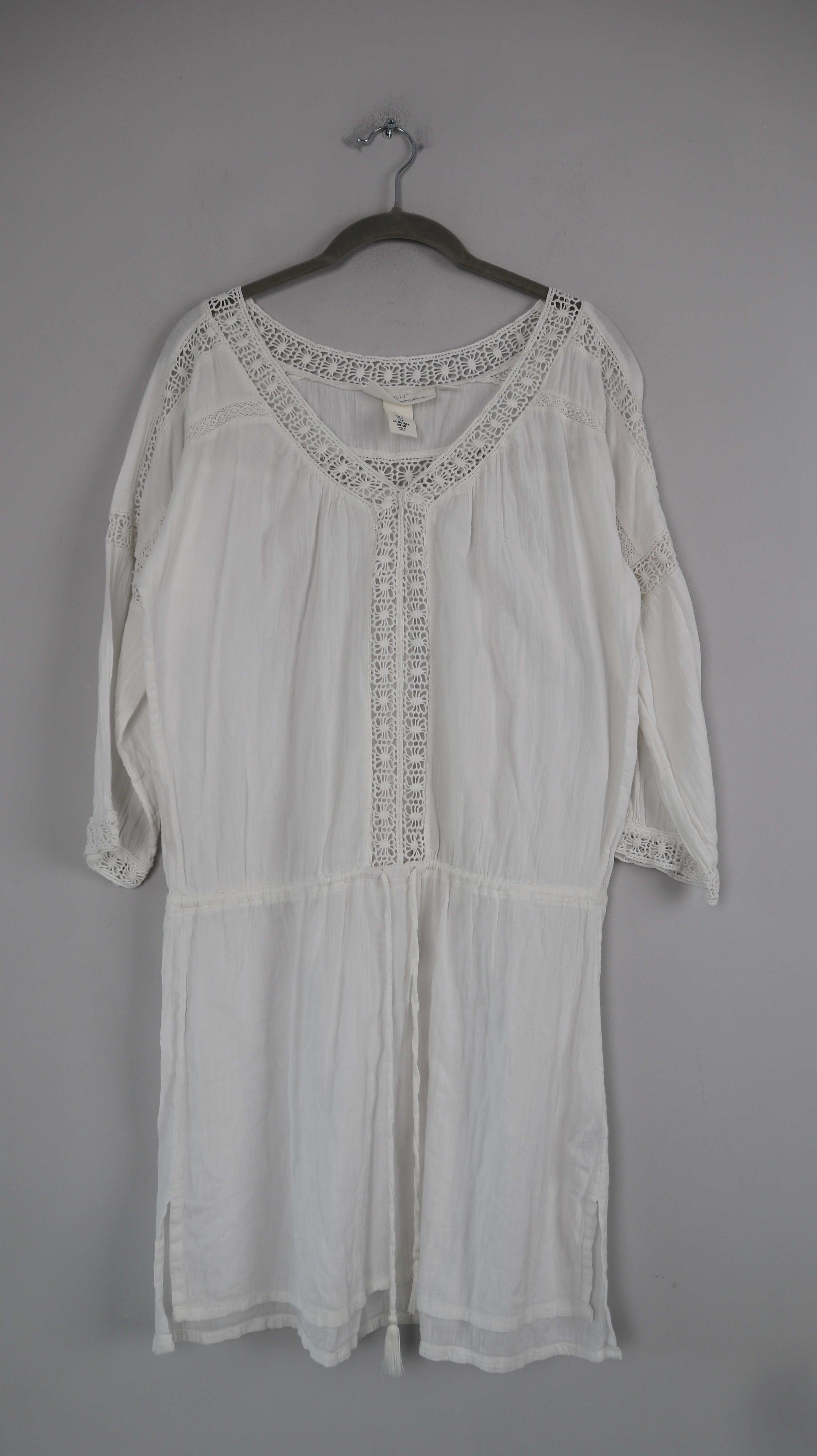 LOGG Kleid H&M weiß Sommerkleid Midi Midikleid 36 S