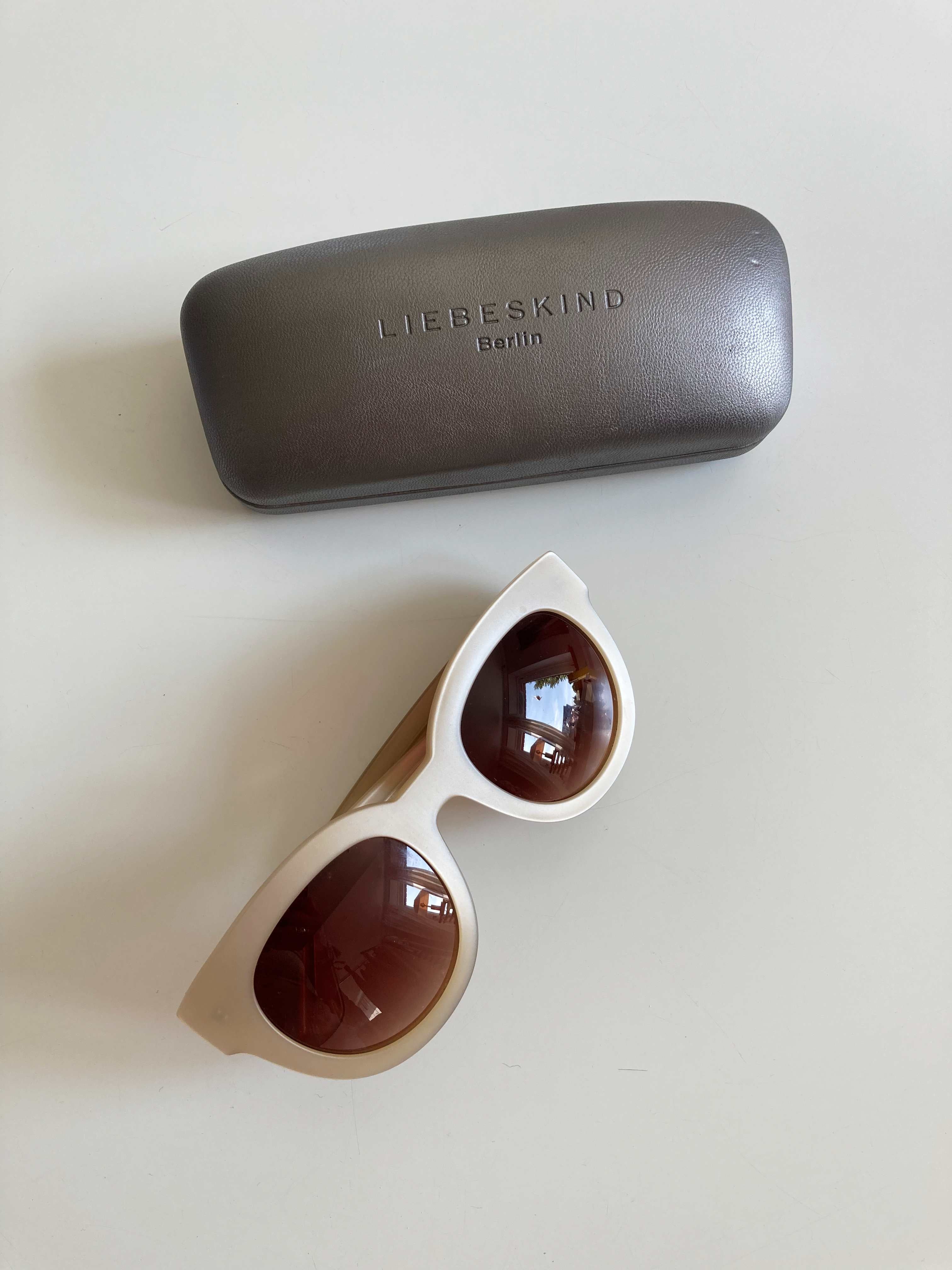 Liebeskind Sonnenbrille Creme Beige Brille groß rund Braun