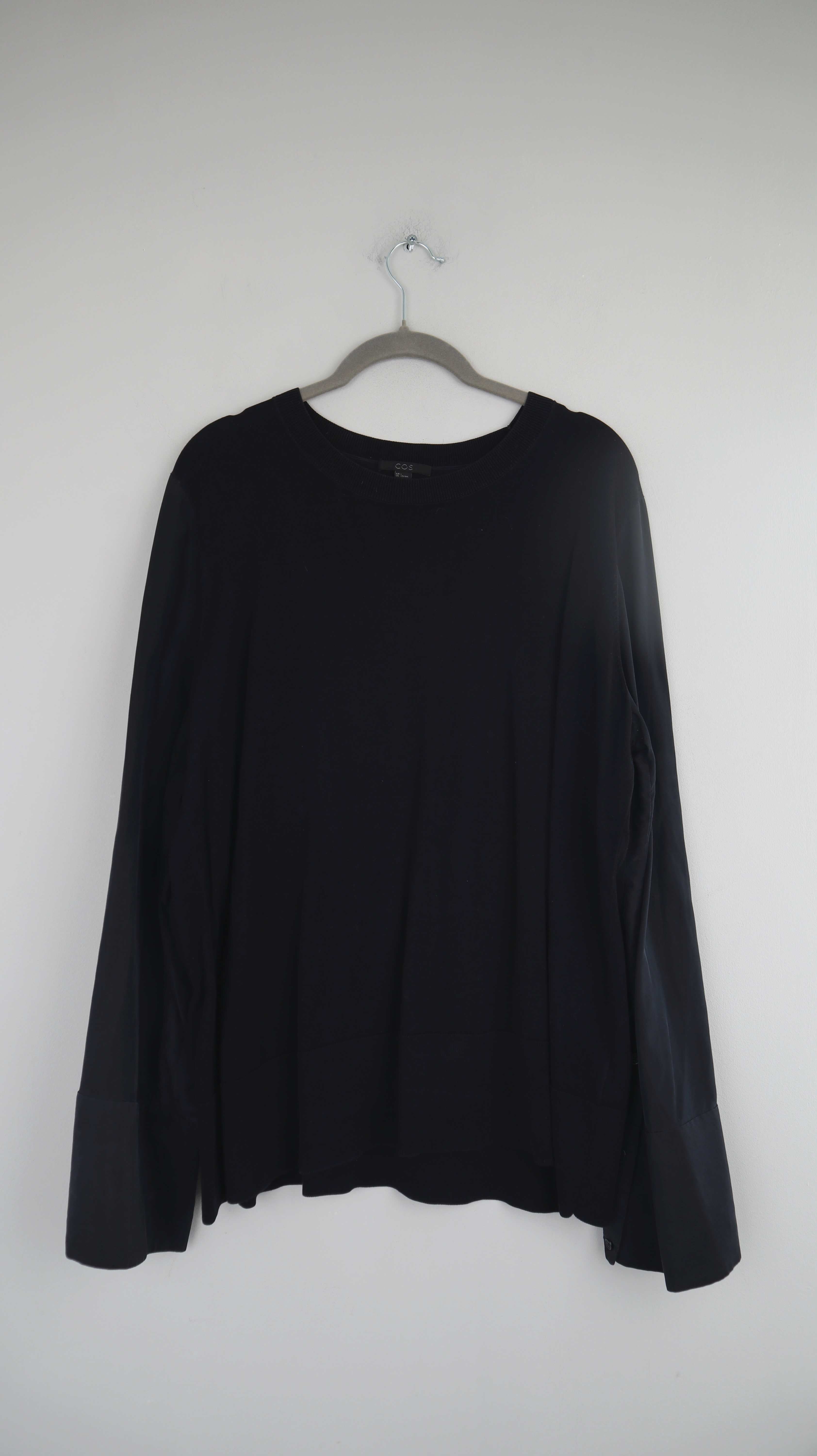 COS Pullover Blau dunkelblau Seide Seidenärmel 40 L