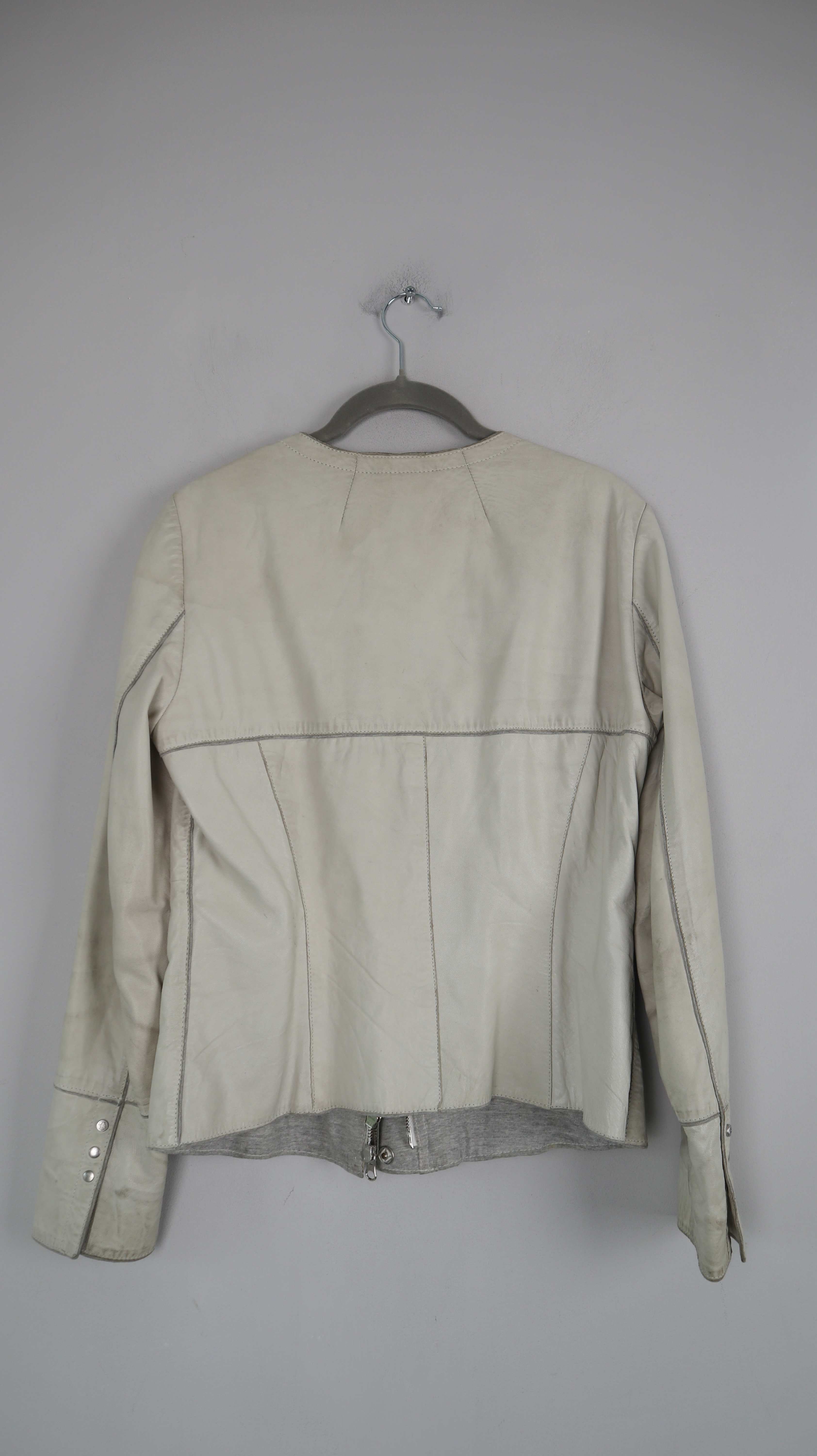 Milestone Lederjacke Jacke Beige 38 M Grau