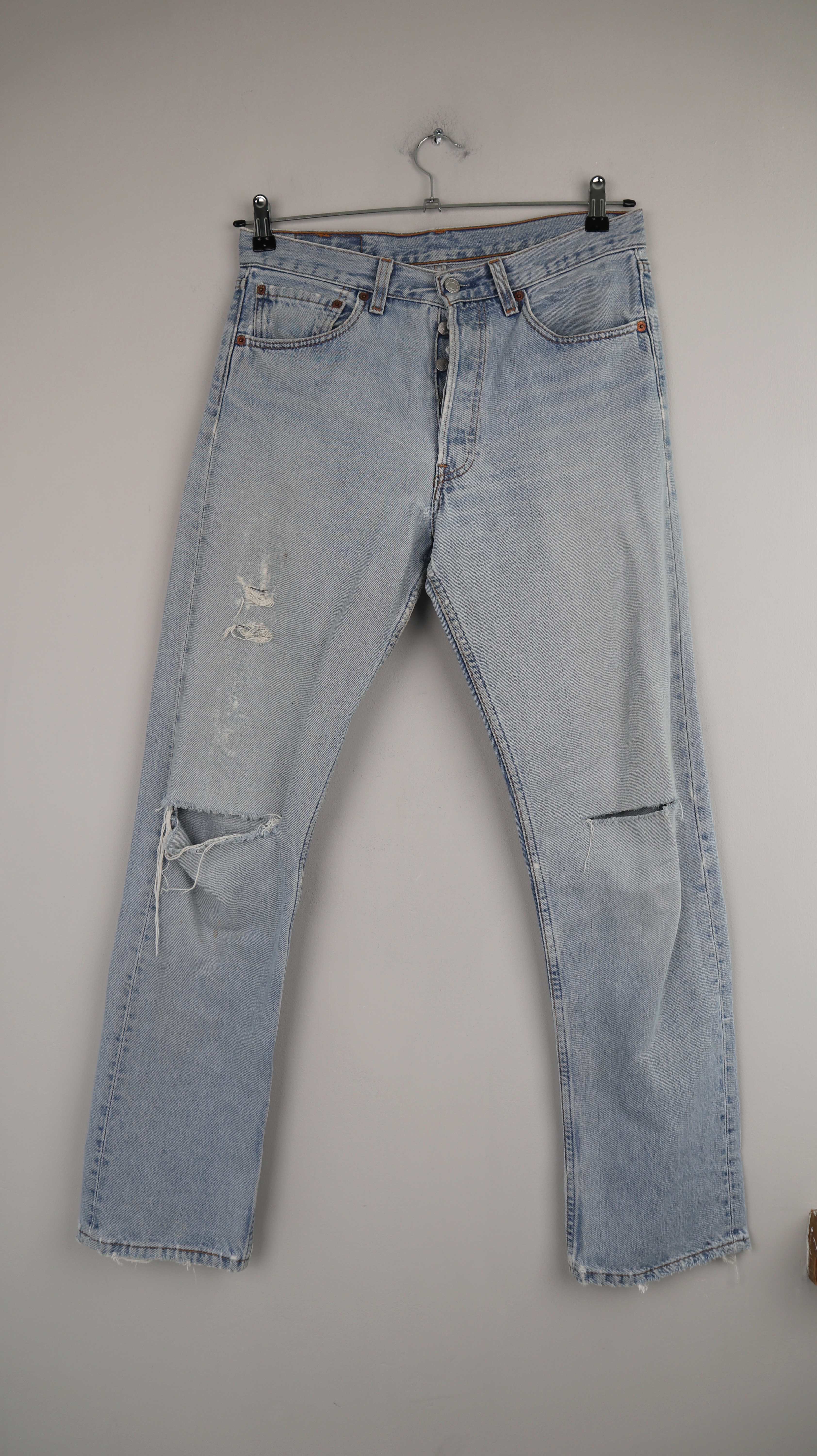 Levis Jeans Ripped W31 L32 blau denim straight leg hellblau