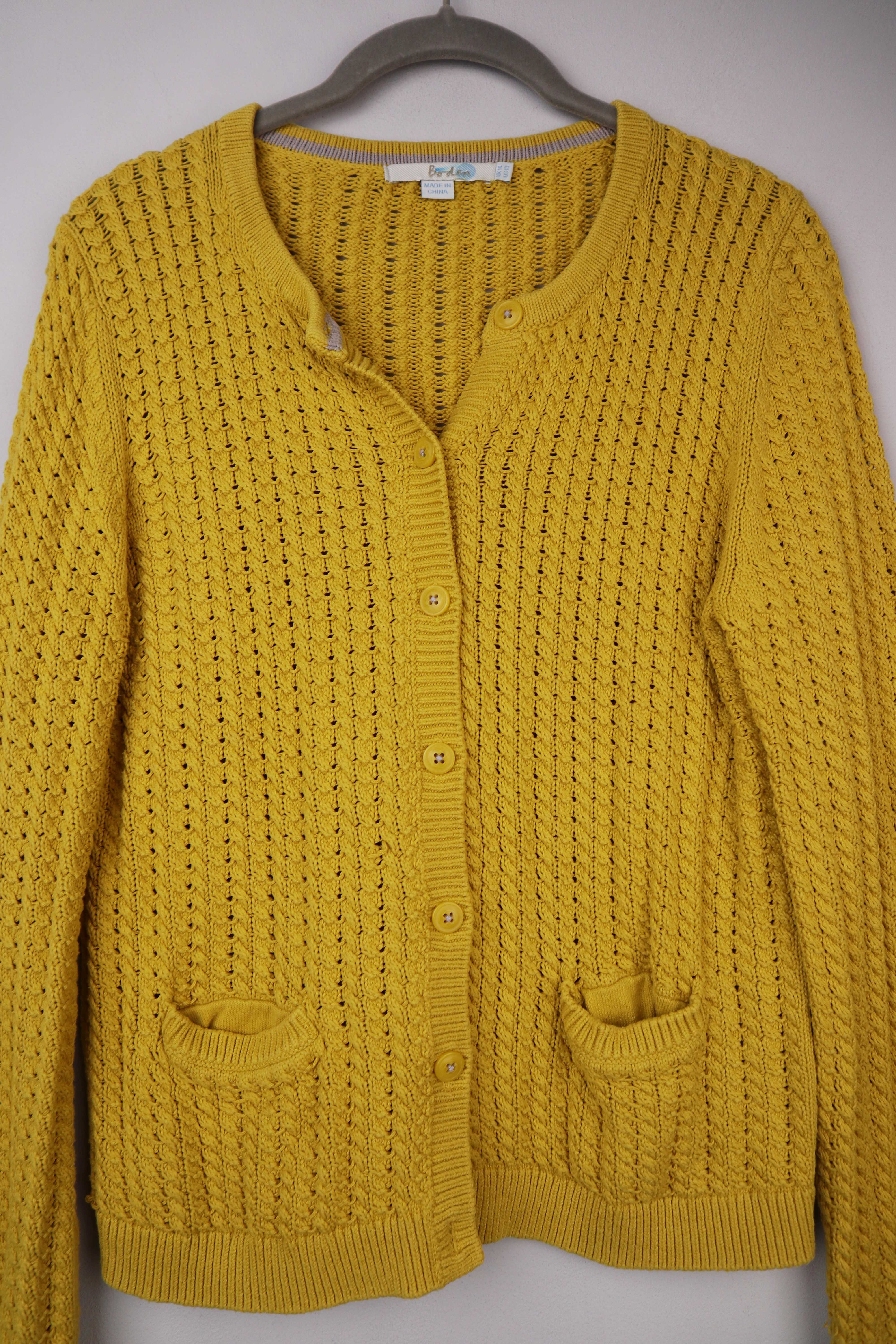 Boden Jacke Gelb Strickjacke Cardigan 38 M gestrickt