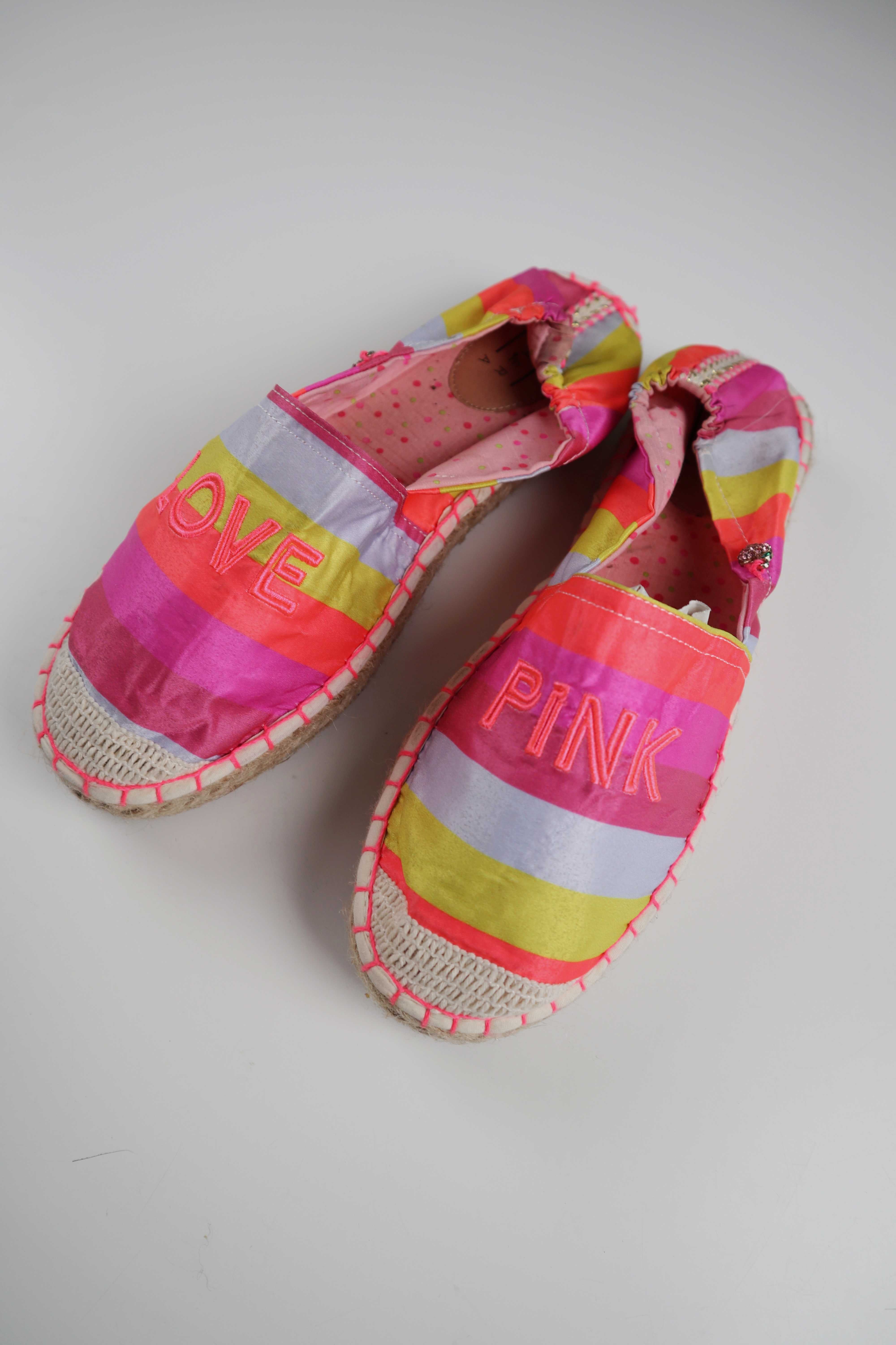 And other A Espandrilles Slipper Bunt Love Pink 41 gestreift Sandalen Loafer