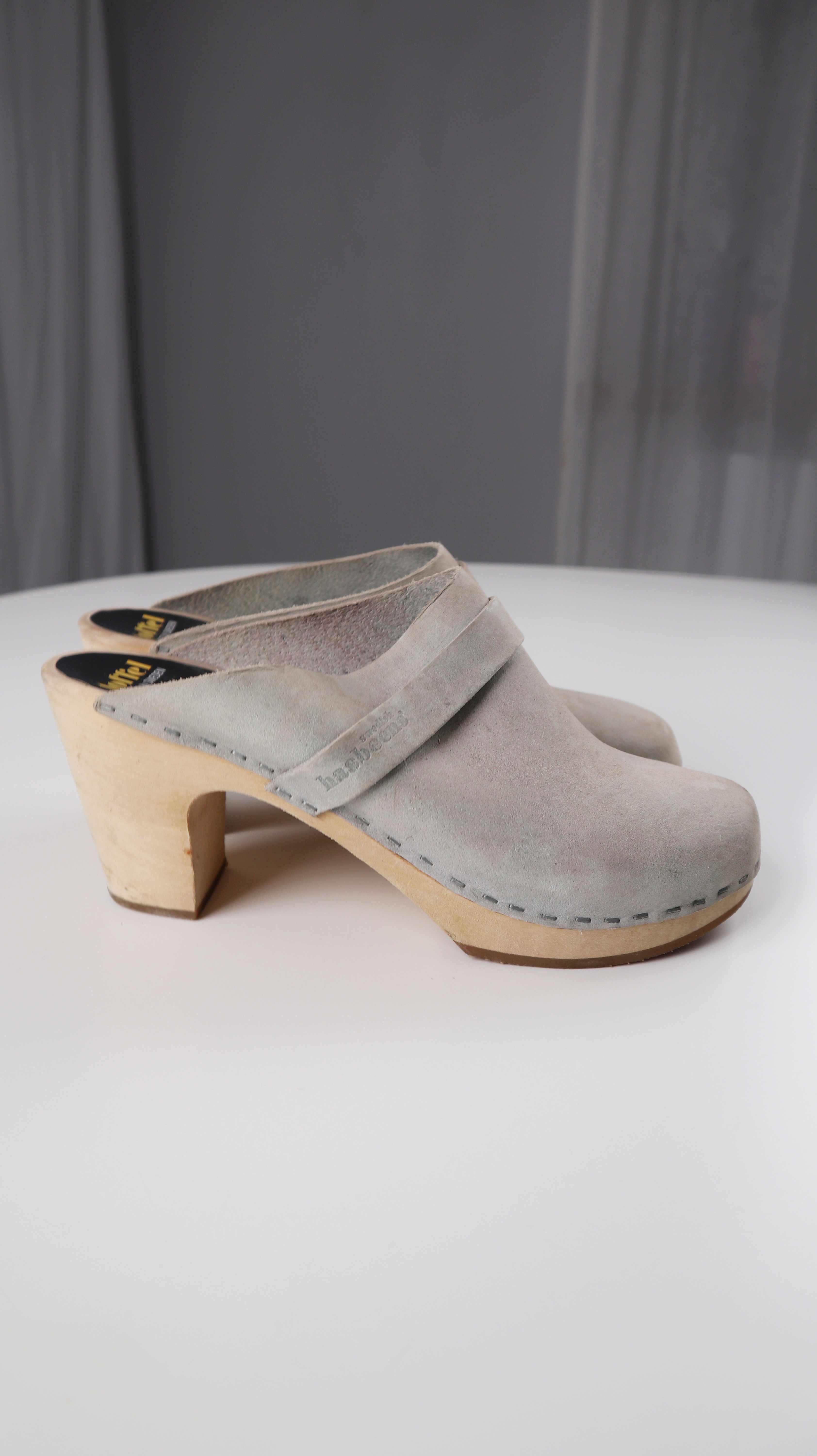 H&M Swedish Hasbeens Clogs Grau 40 Lederclogs toffel Lederclogs Sandalen