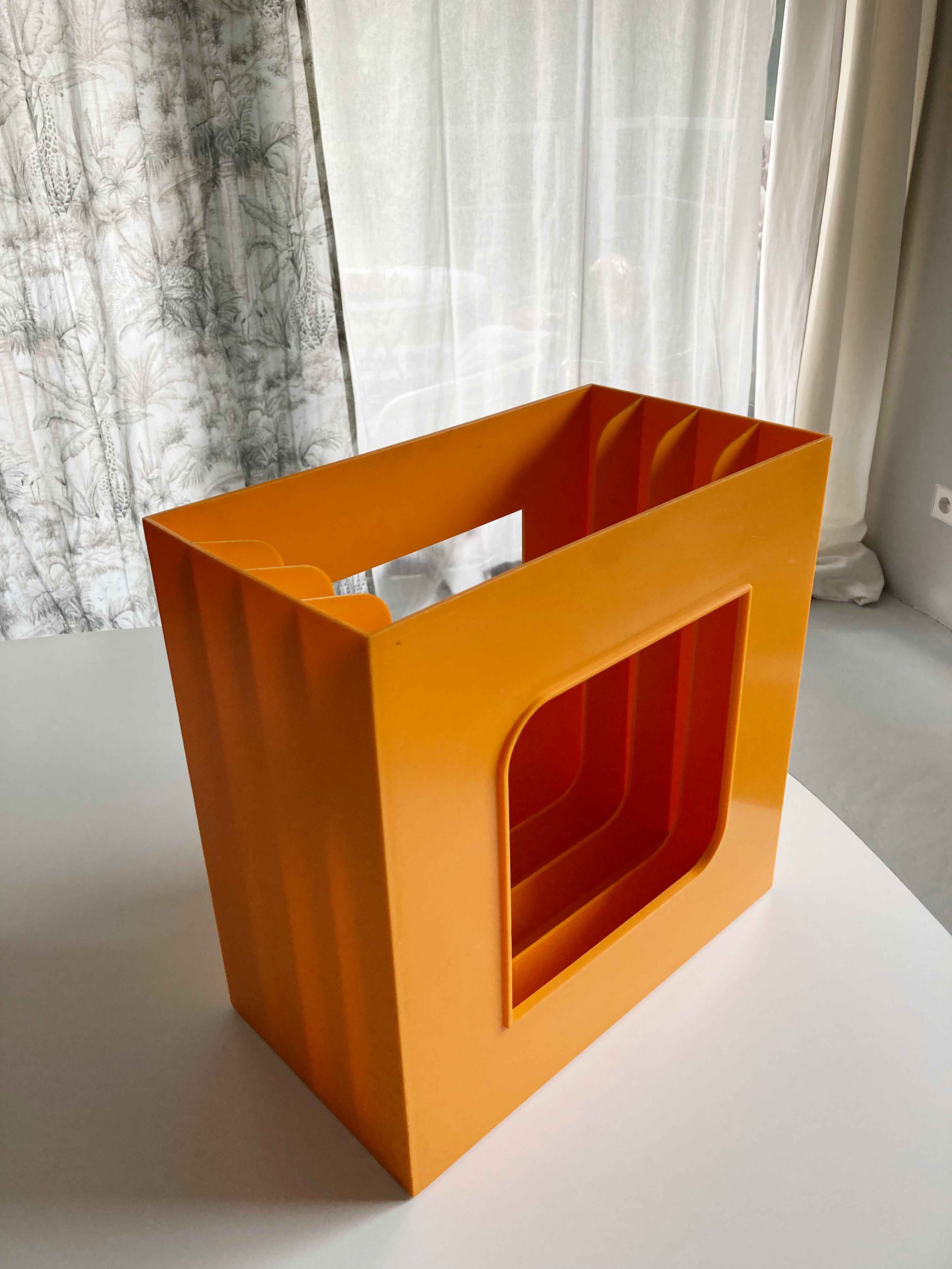 Vinyl Schallplattenhalter Schallplattenständer Orange Retro Tisch