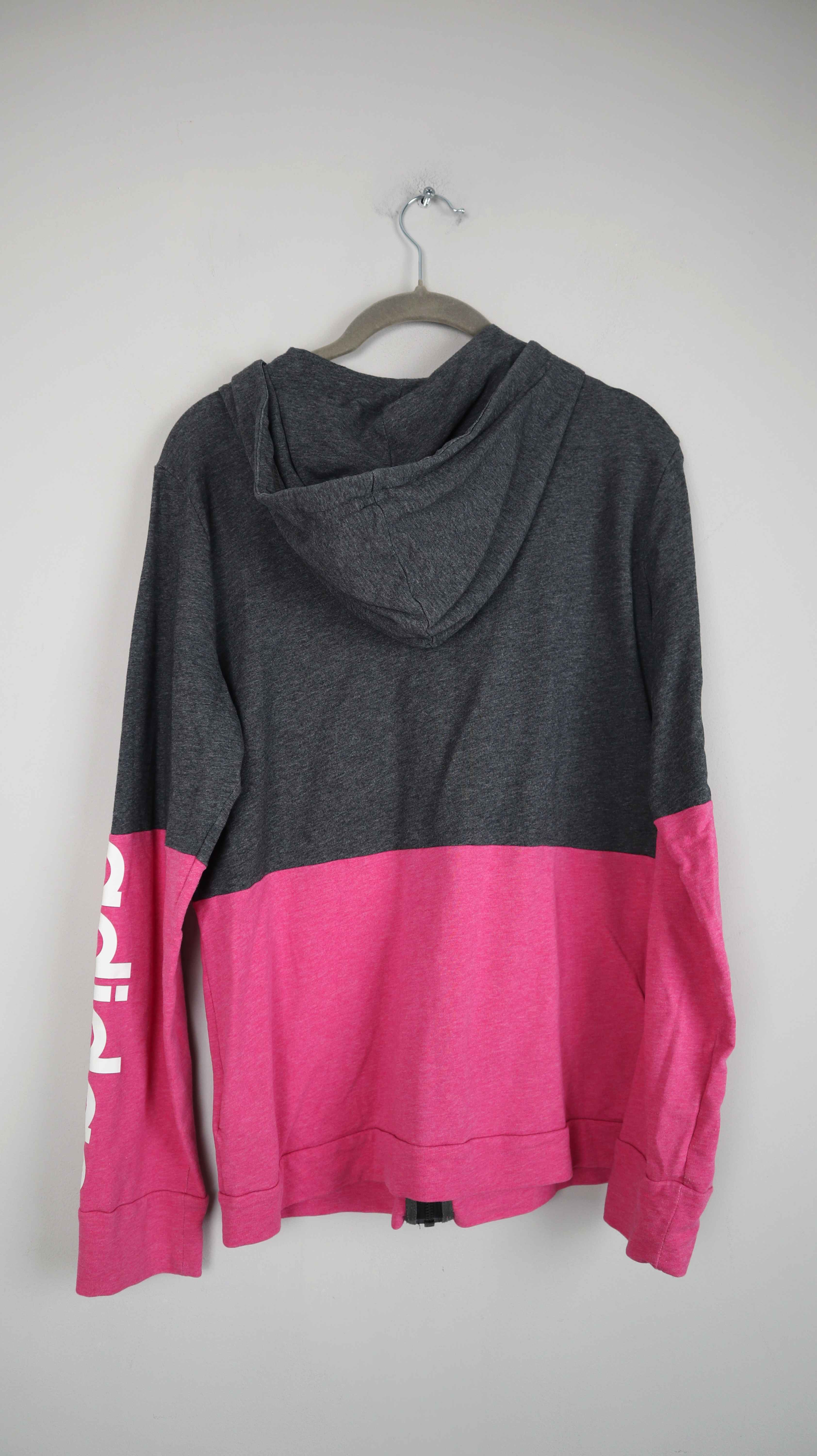 Adidas Jacke Sweater Sportjacke 40 L grau Pink Zipper Hoodie