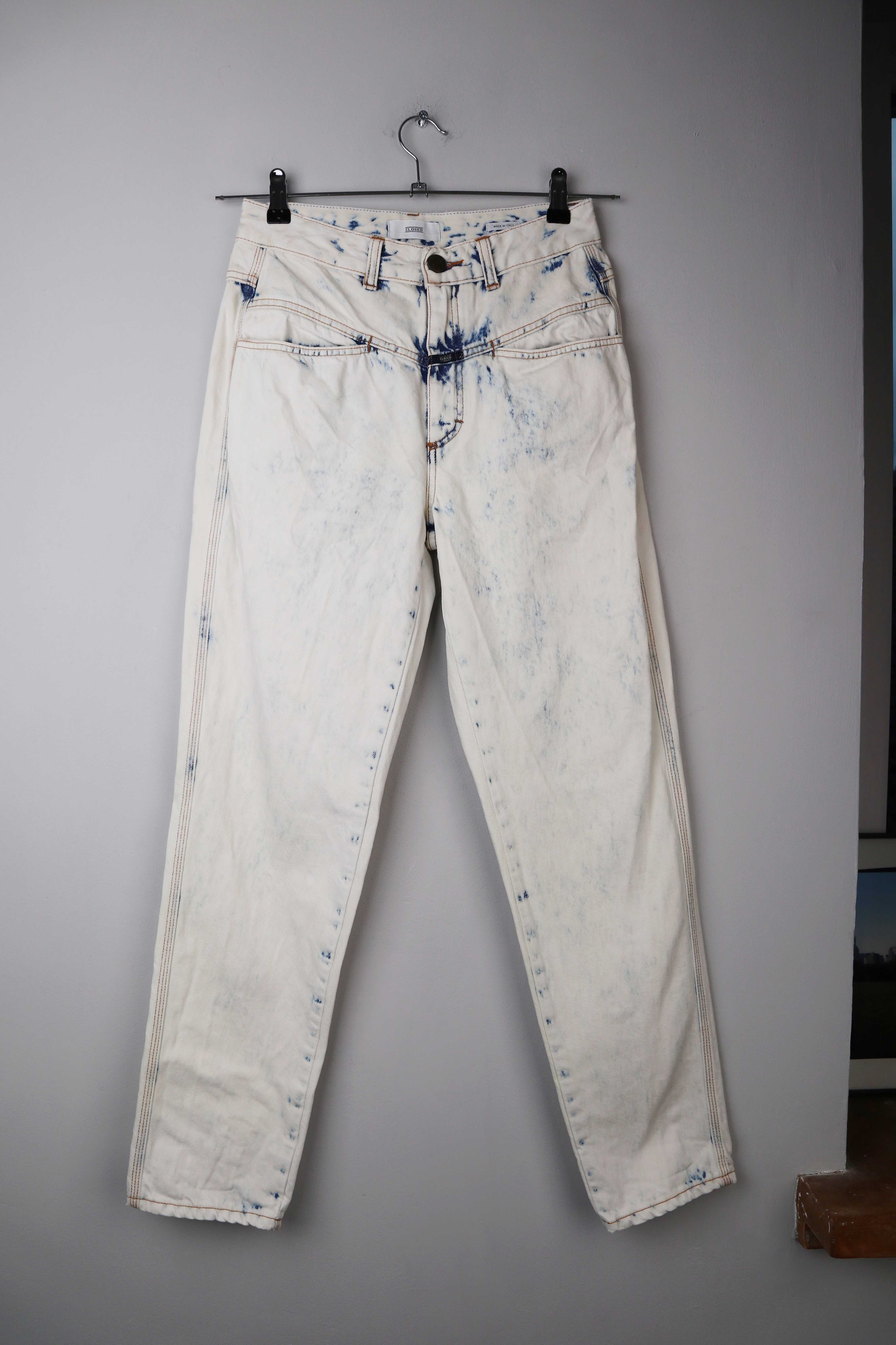 Closed Hose high waist weiß Batik 42 Pedal Pusher 38 M