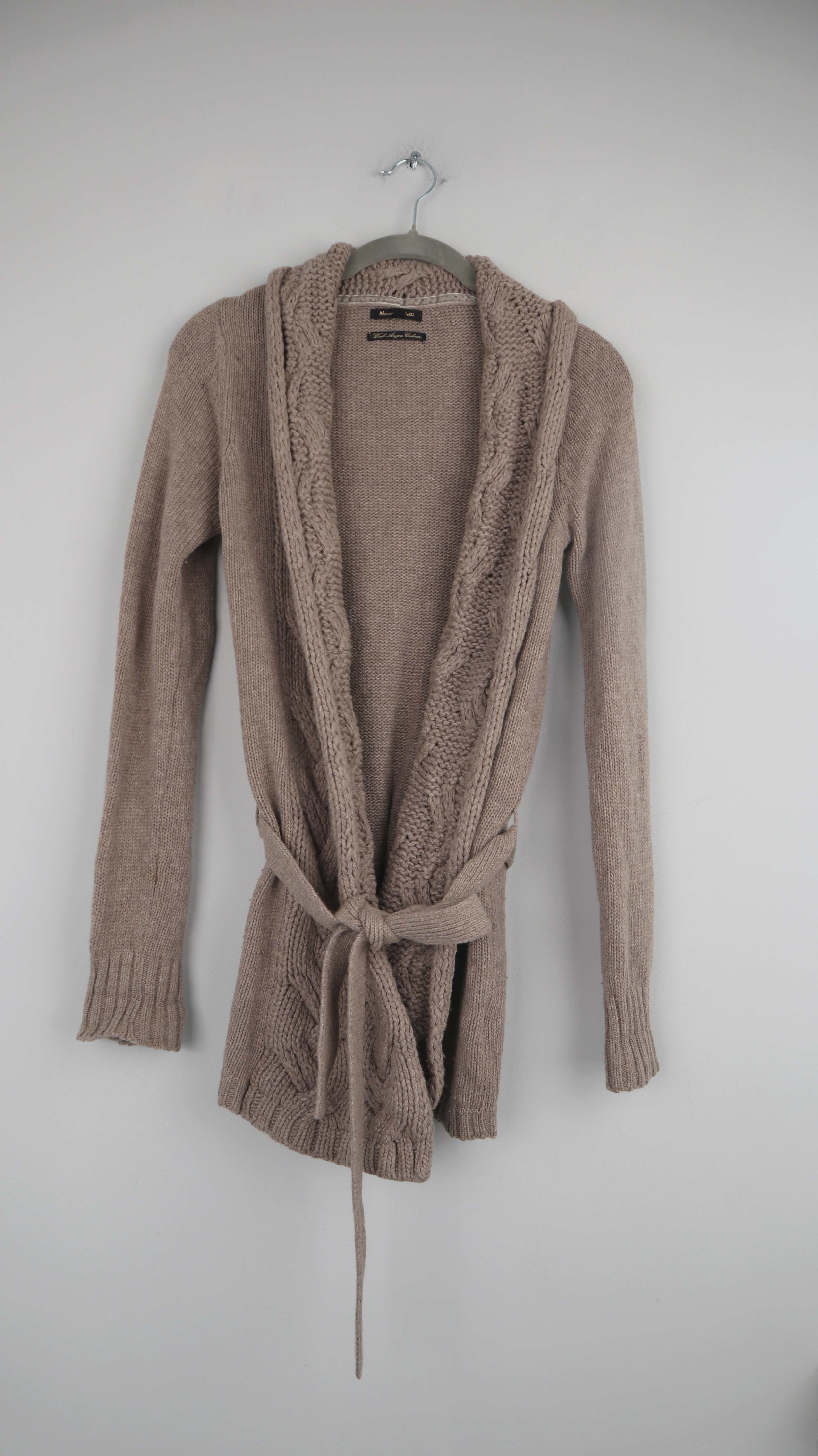 Massimo Strickjacke Braun gestrickt Wolle Wollstrickjacke Cardigan