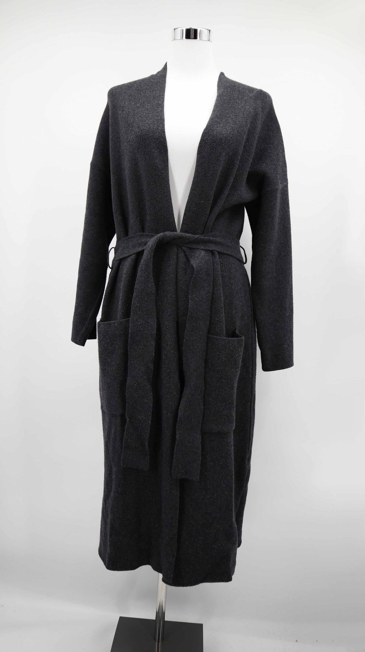 Grüne Erde Mantel Grau 40 L Jacke Cardigan Wolle Wollcardigan