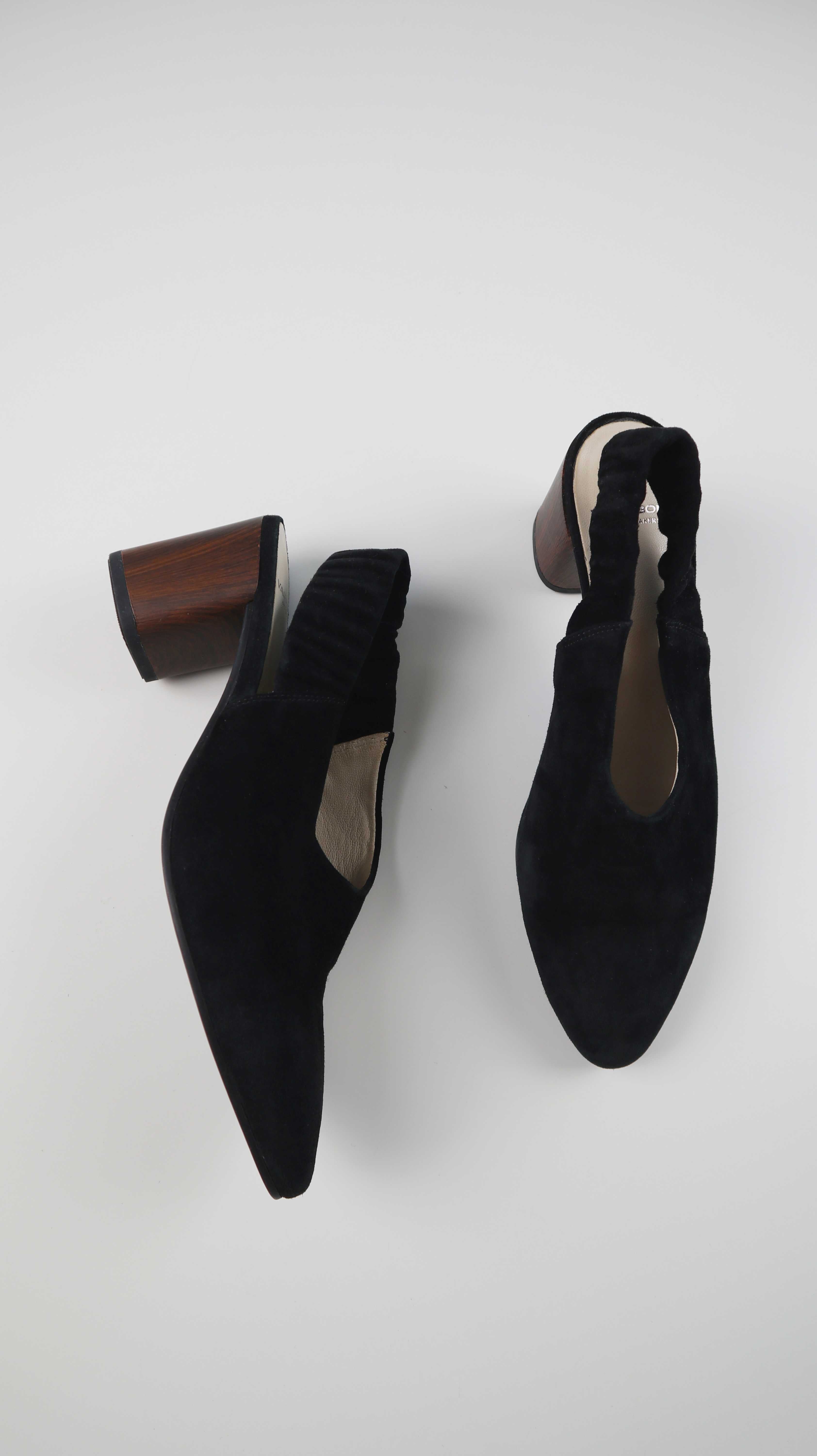 Vagabond Sandalen schwarz Absatzschuhe 38 Wildleder Loafer Pumps