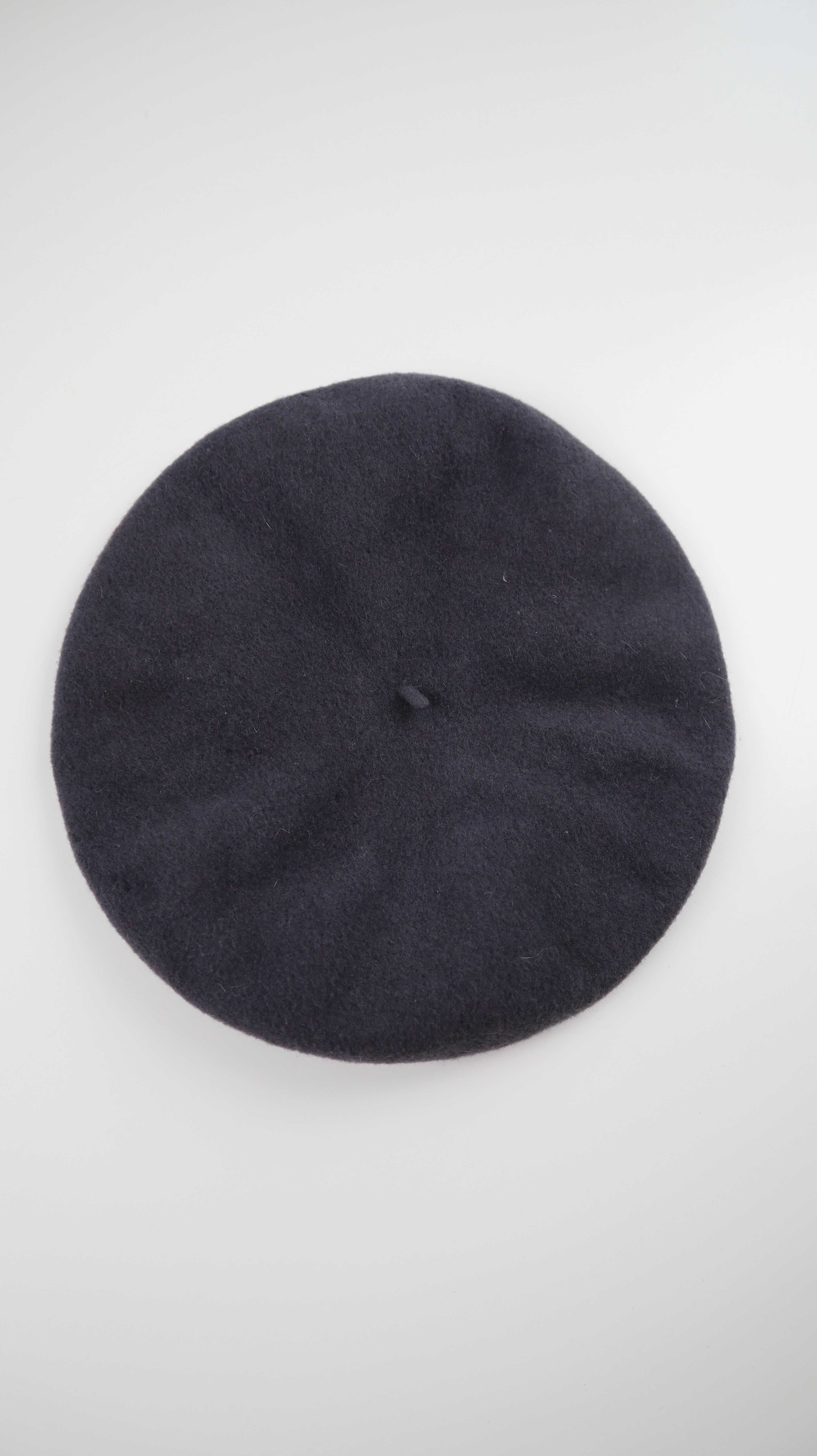 Baskenmütze Grau Barett Wollmütze rund französische Kappe