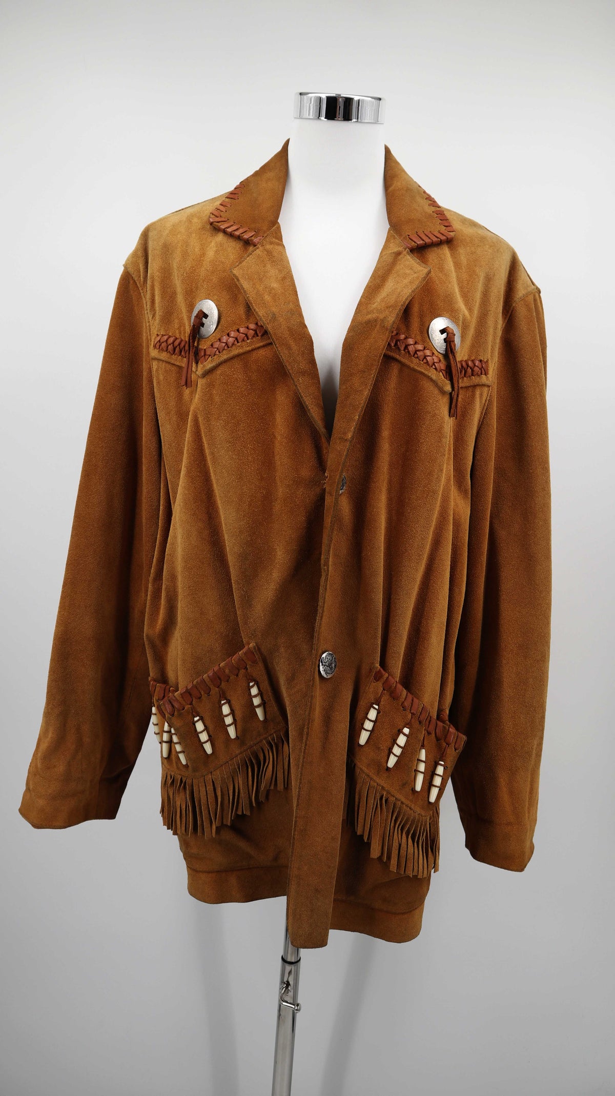 True Vintage Jacke Cowboyjacke Wildleder Braun M/L