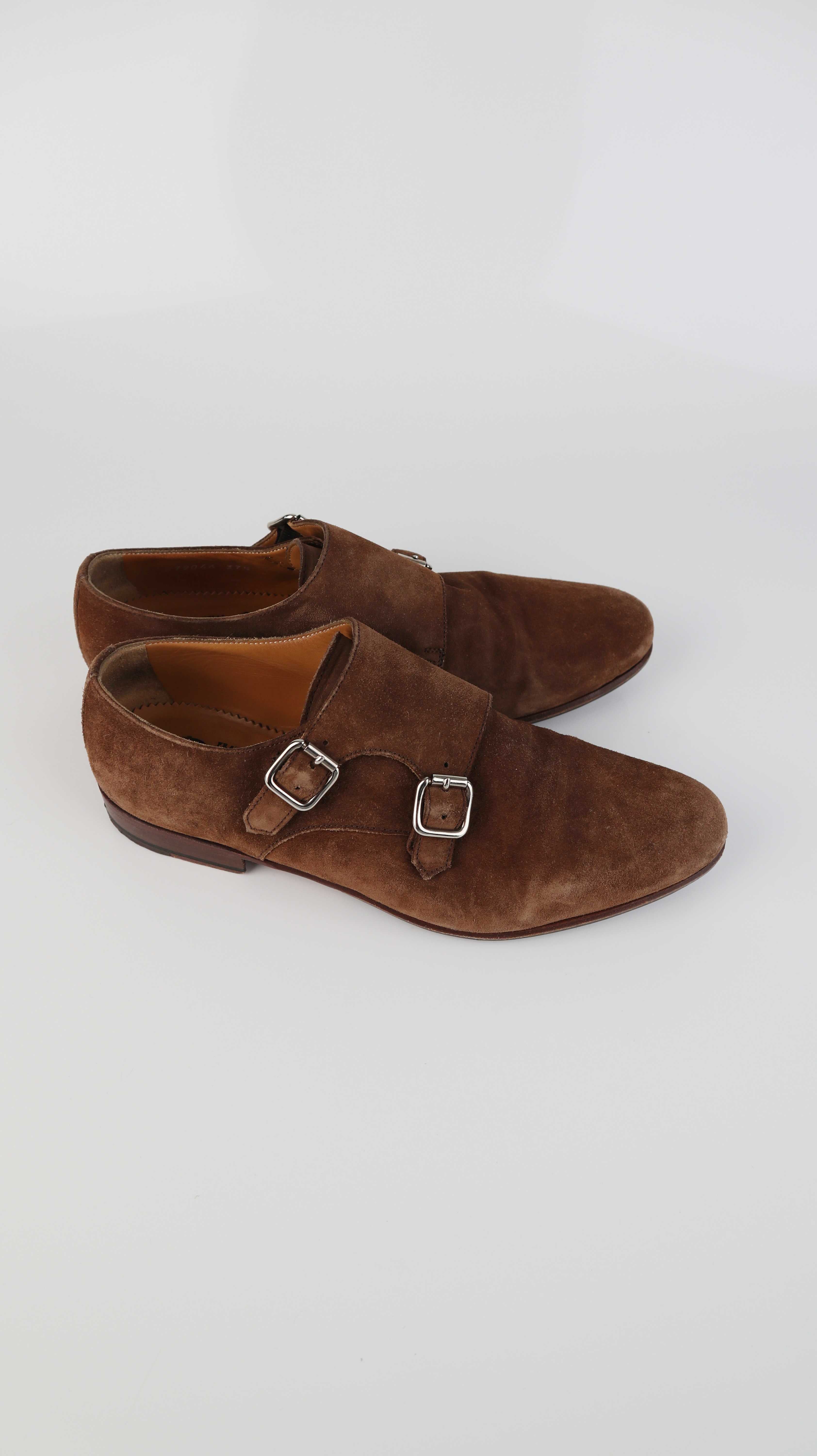Borgioli Fratelli S.R.L. Slipper Loafer braun Wildleder 37,5 Double-Monk-Strap-Design