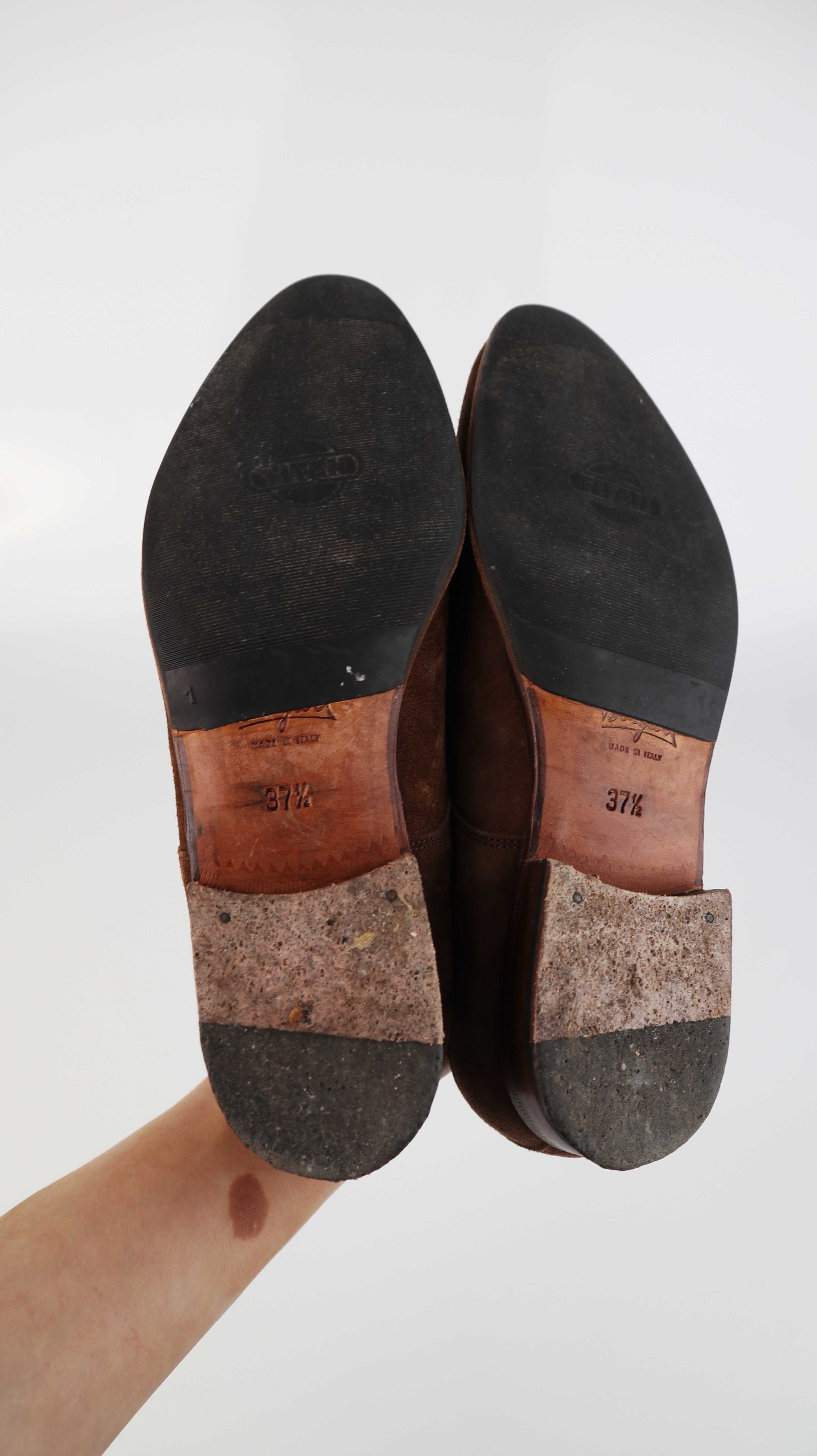 Borgioli Fratelli S.R.L. Slipper Loafer braun Wildleder 37,5 Double-Monk-Strap-Design