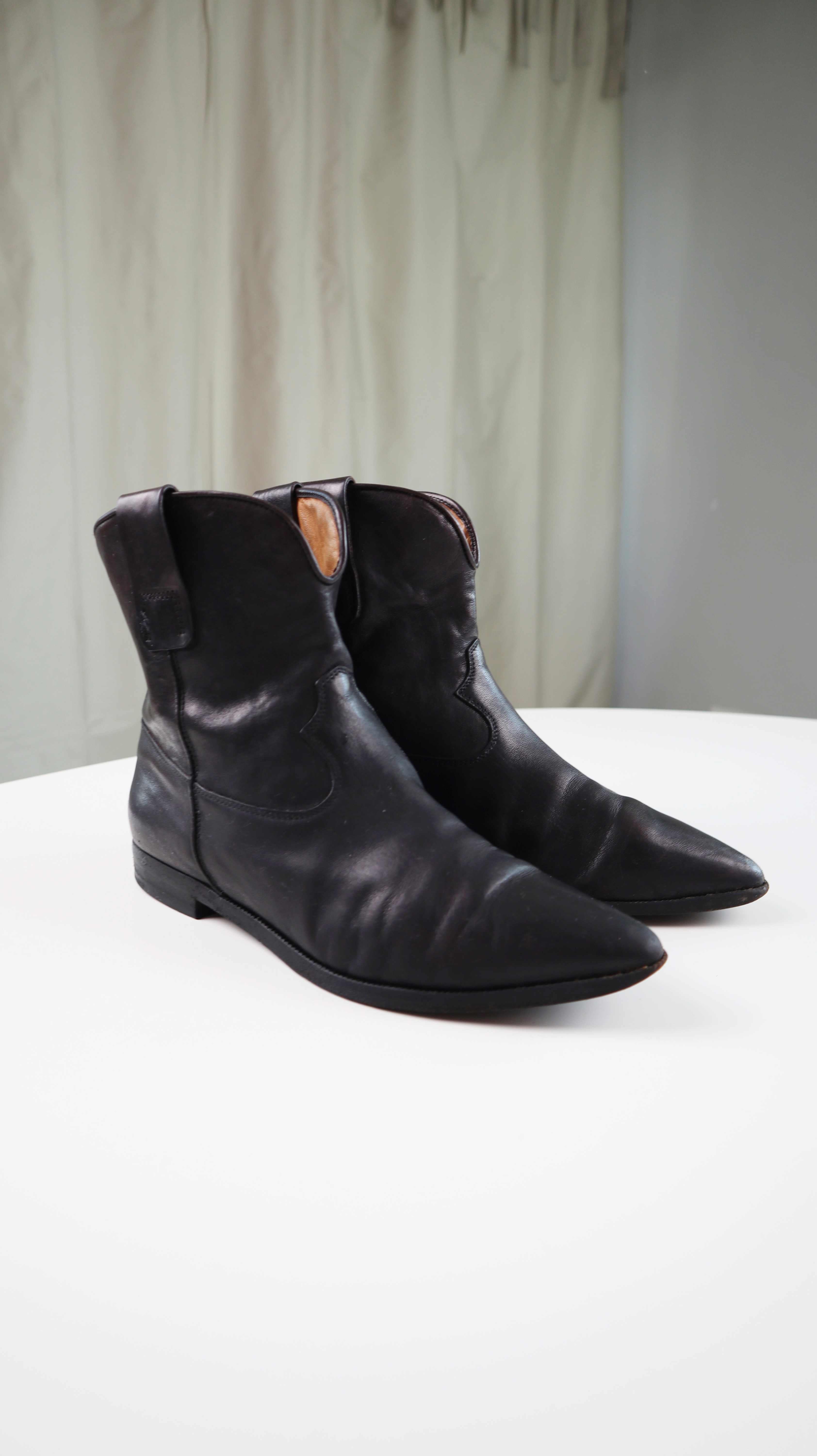 Enrico Antinori Stiefeletten schwarz Lederboots Boots 37,5 Spitz