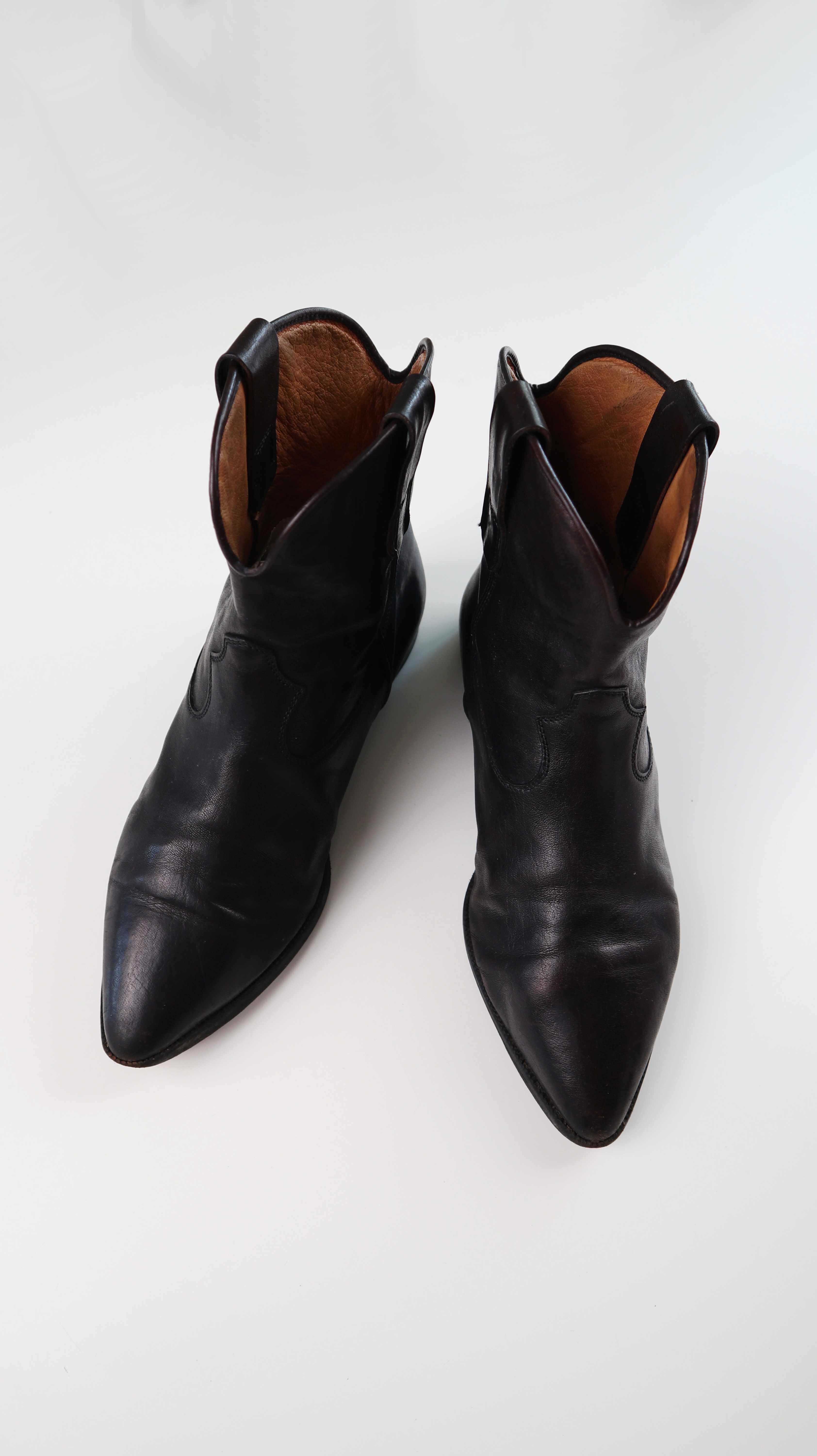 Enrico Antinori Stiefeletten schwarz Lederboots Boots 37,5 Spitz