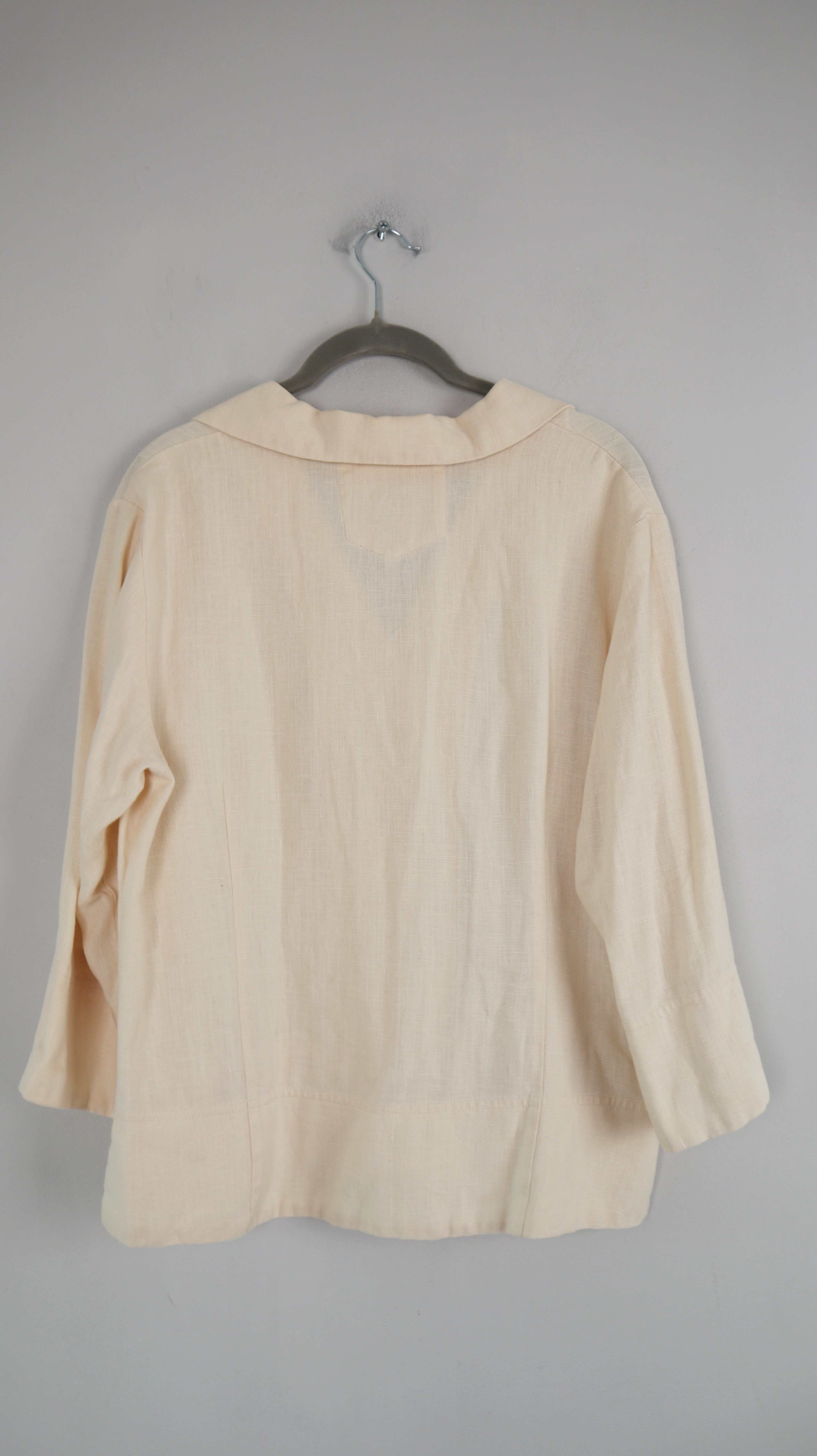 Joy Bluse Creme Beige 38 M Leinen Leinenbluse Hemd basic einfarbig