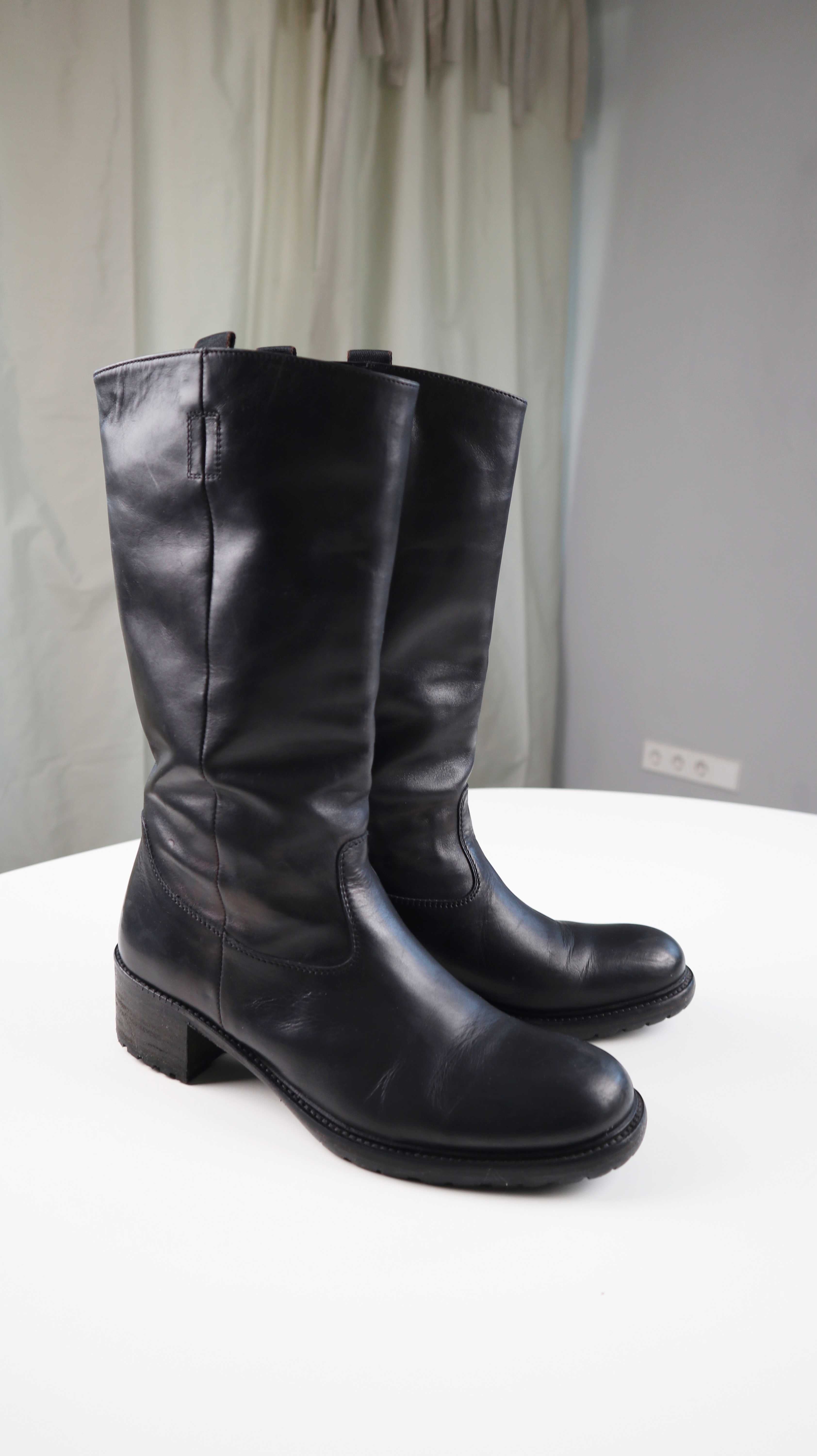 Schwarze Stiefel Bikerboots Boots 38,5 38 Made in italy Lederstiefel